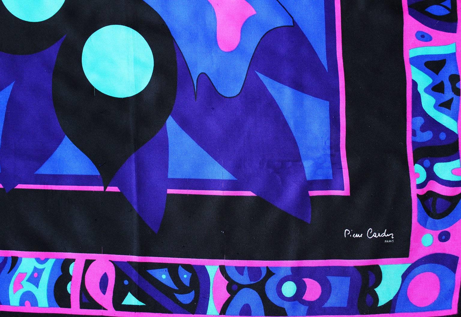 Purple Pierre Cardin Paris Colourful abstract print Scarf 