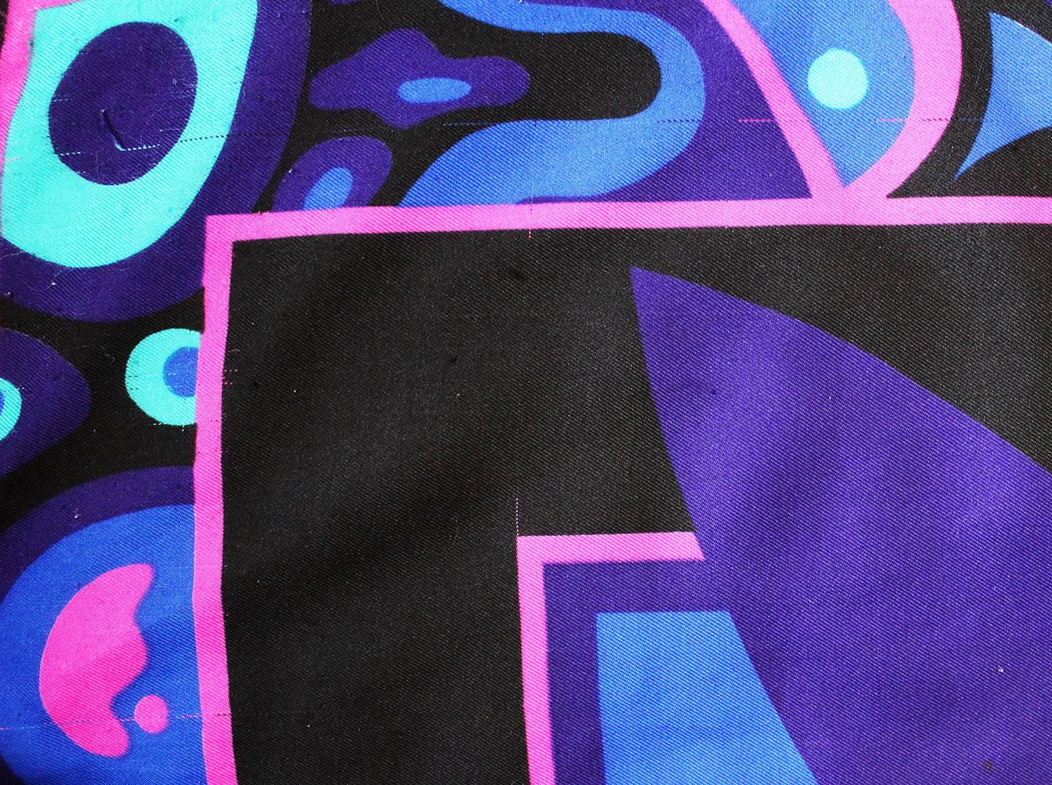 Pierre Cardin Paris Colourful abstract print Scarf  In Good Condition In London, GB