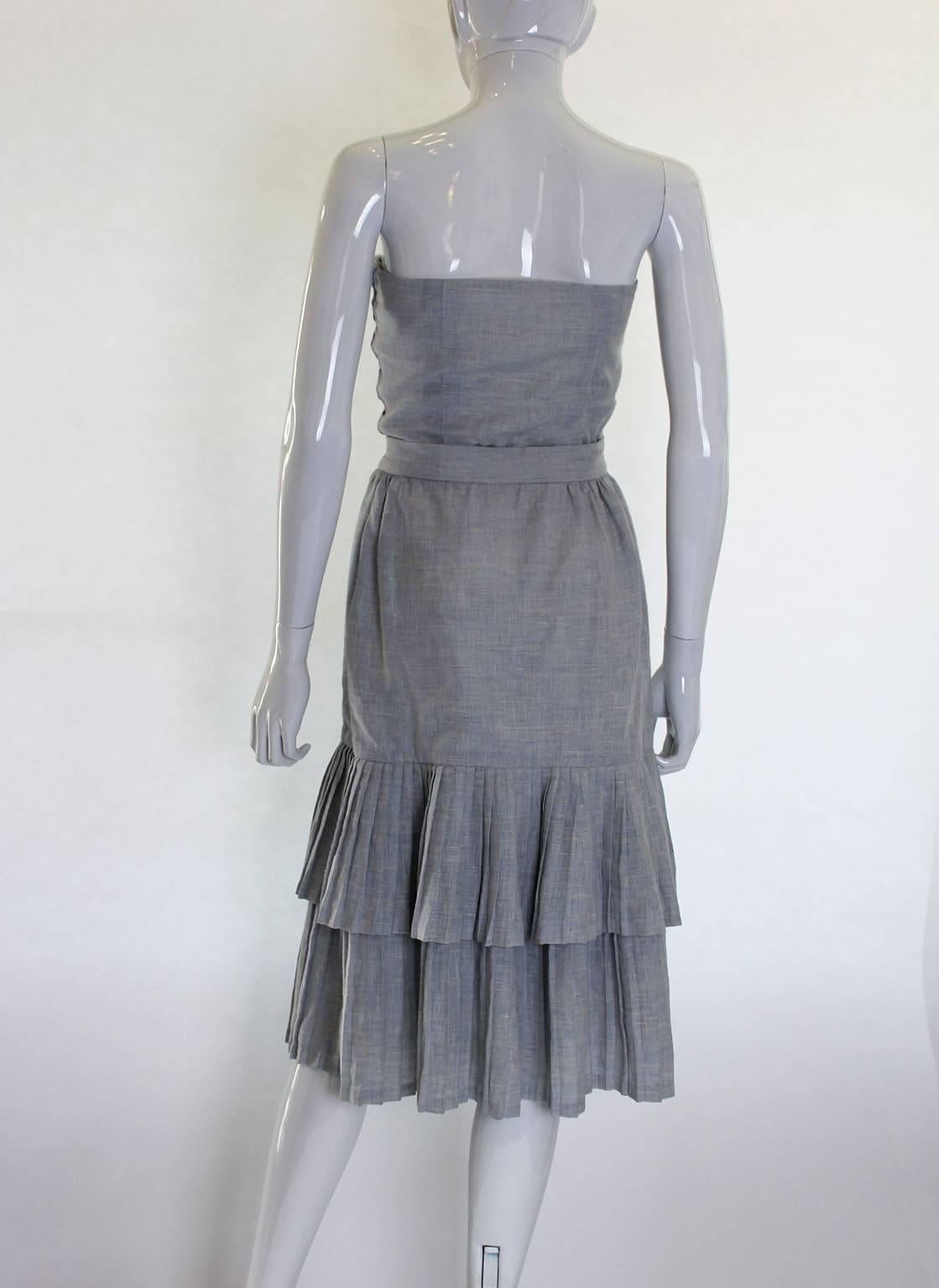 Gray Striking  Skirt and Bustier by Lanvin Paris.