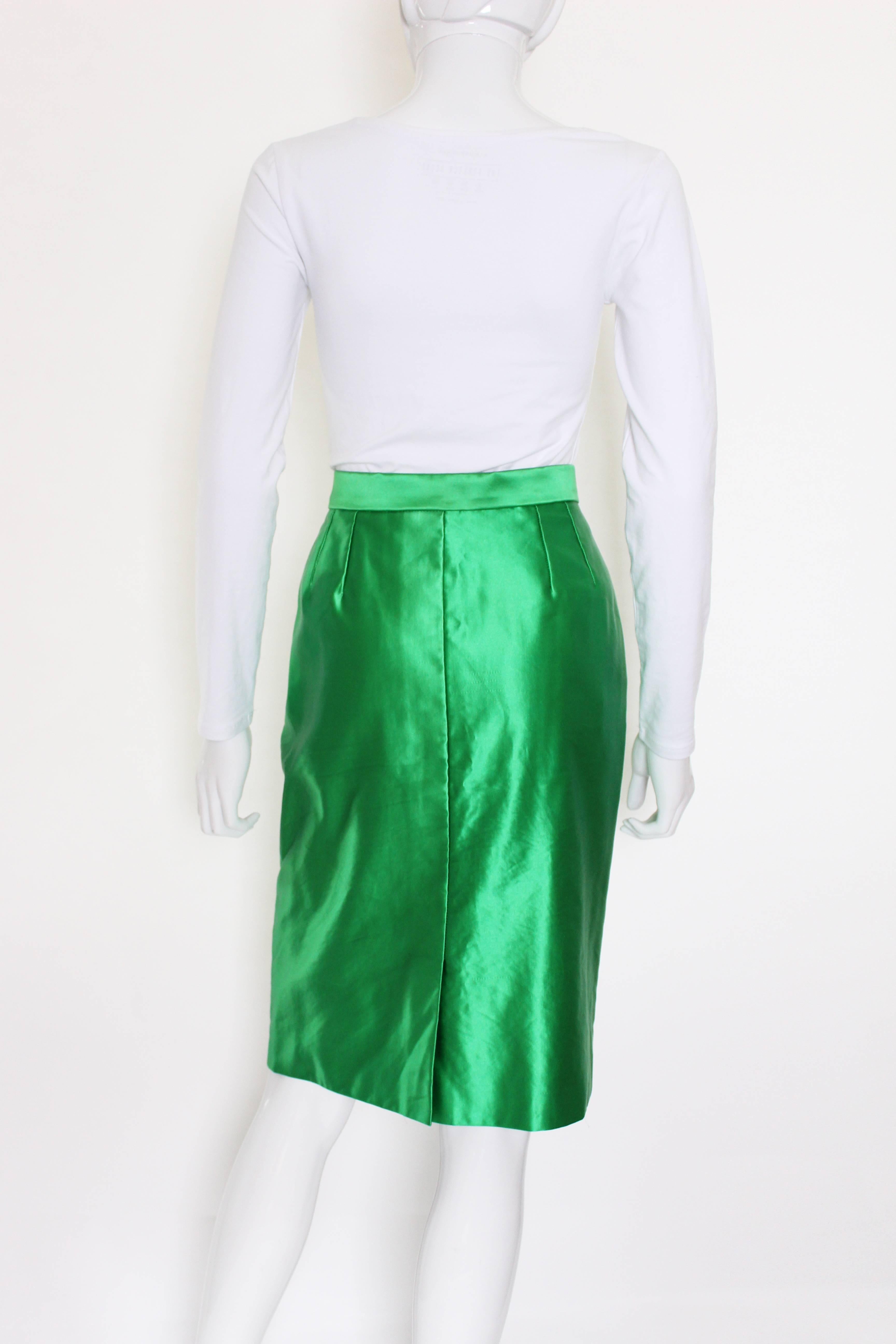 Green Yves Saint Laurent Variation Cotton and Silk mix Skirt