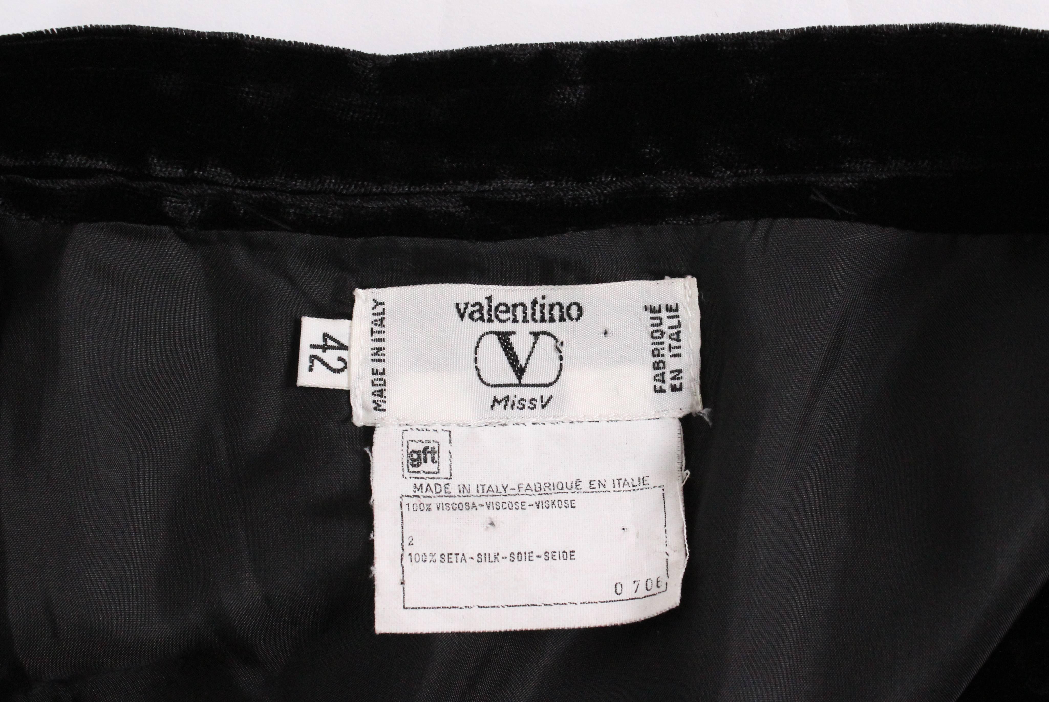 Women's Valentino Miss V Velvet Skirt