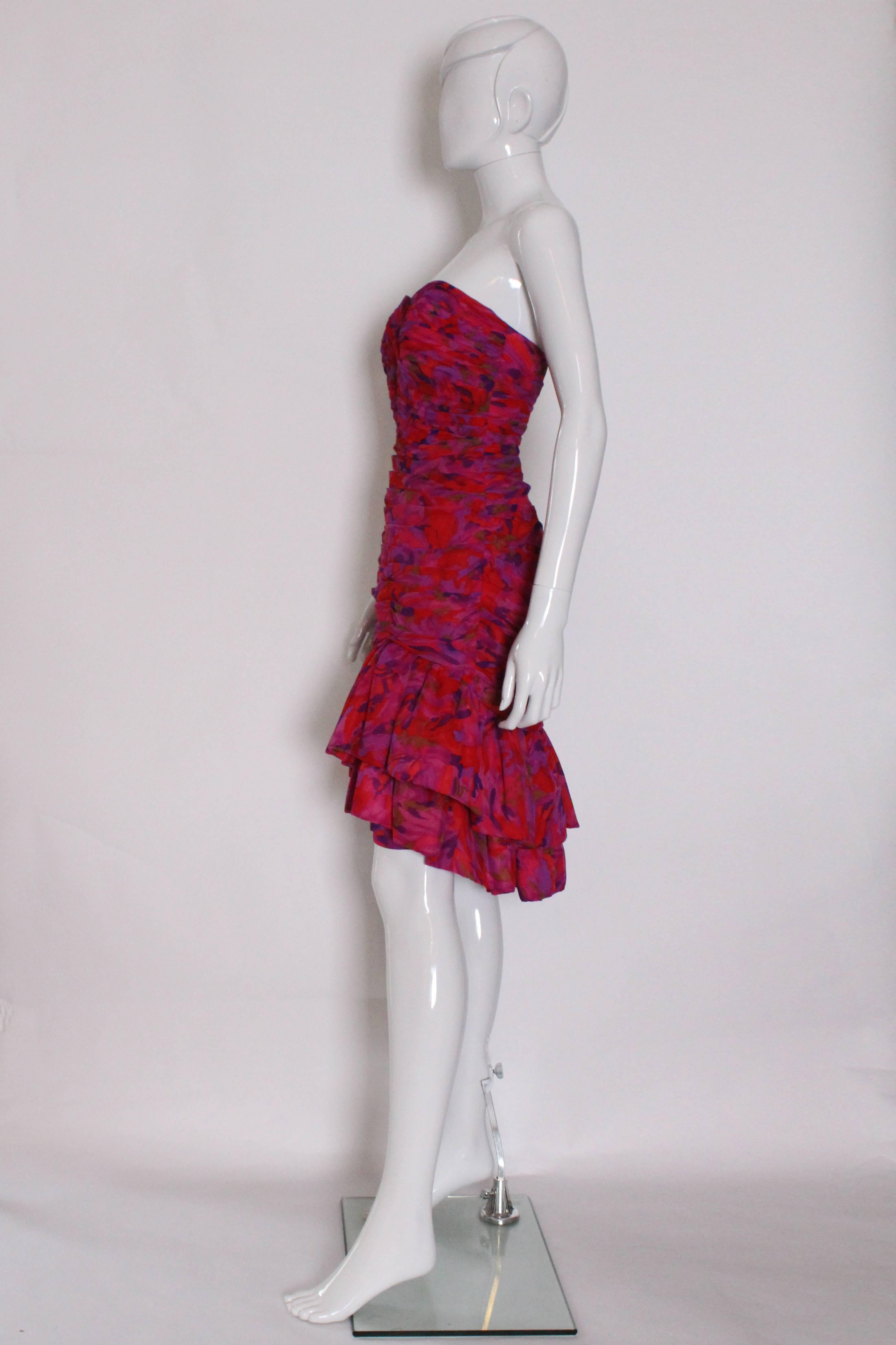 Red 1980s Party Dress by Quorum