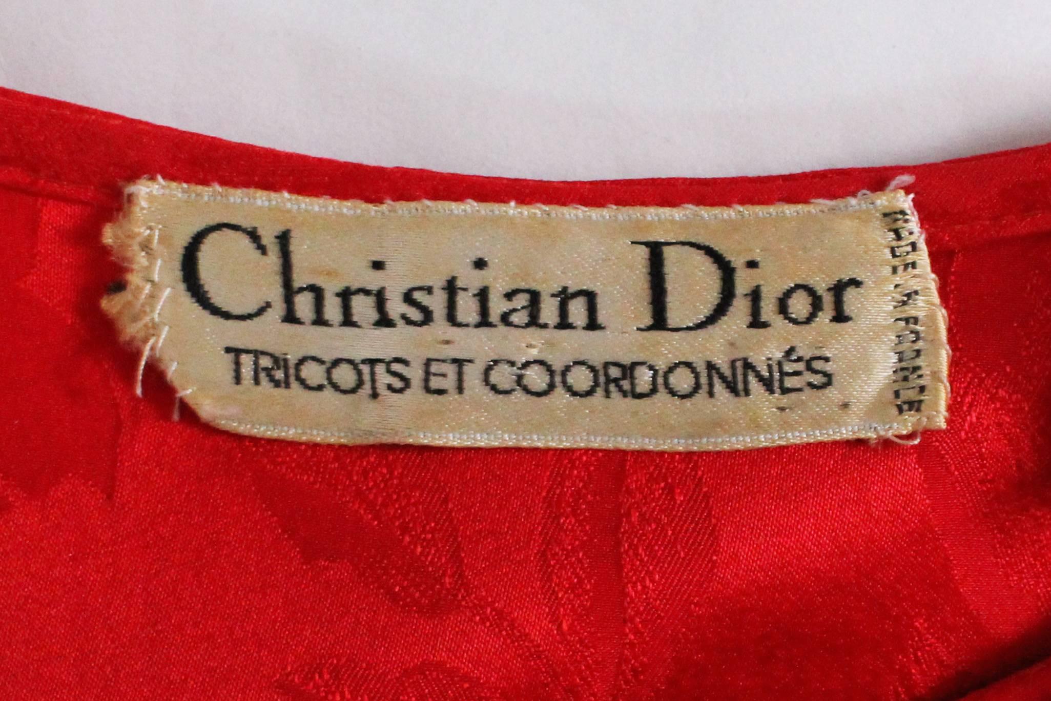 Women's Vintage Christian Dior Red Silk Dress