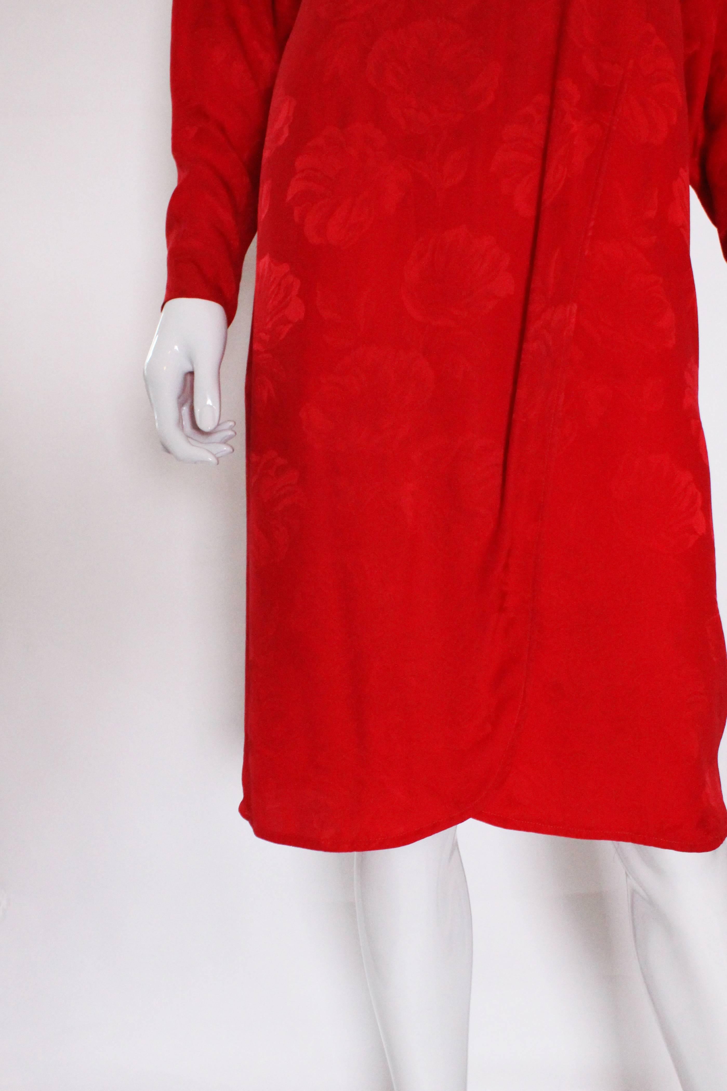 Vintage Christian Dior Red Silk Dress 1