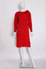 Vintage Christian Dior Red Silk Dress