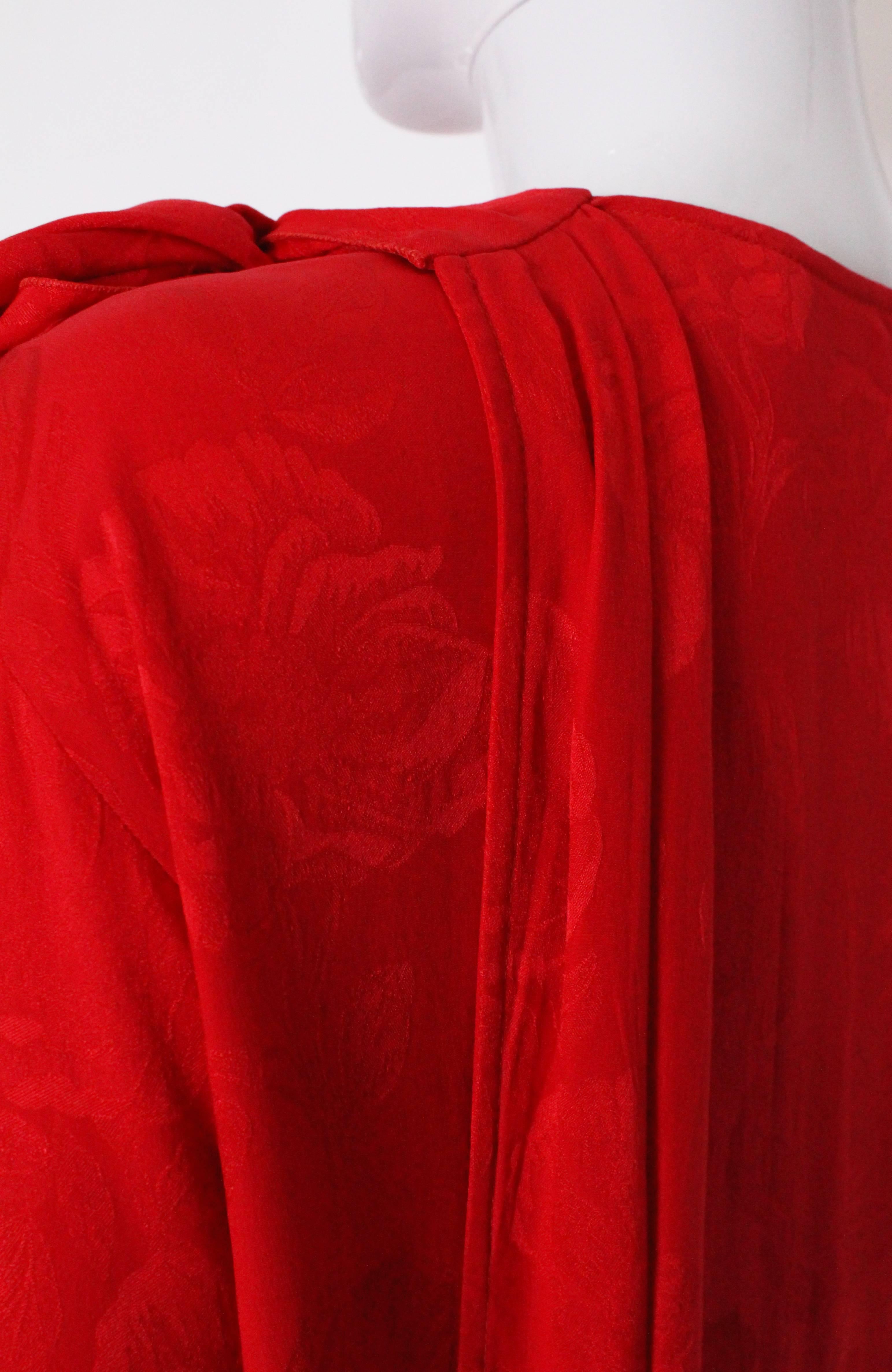 Vintage Christian Dior Red Silk Dress 3