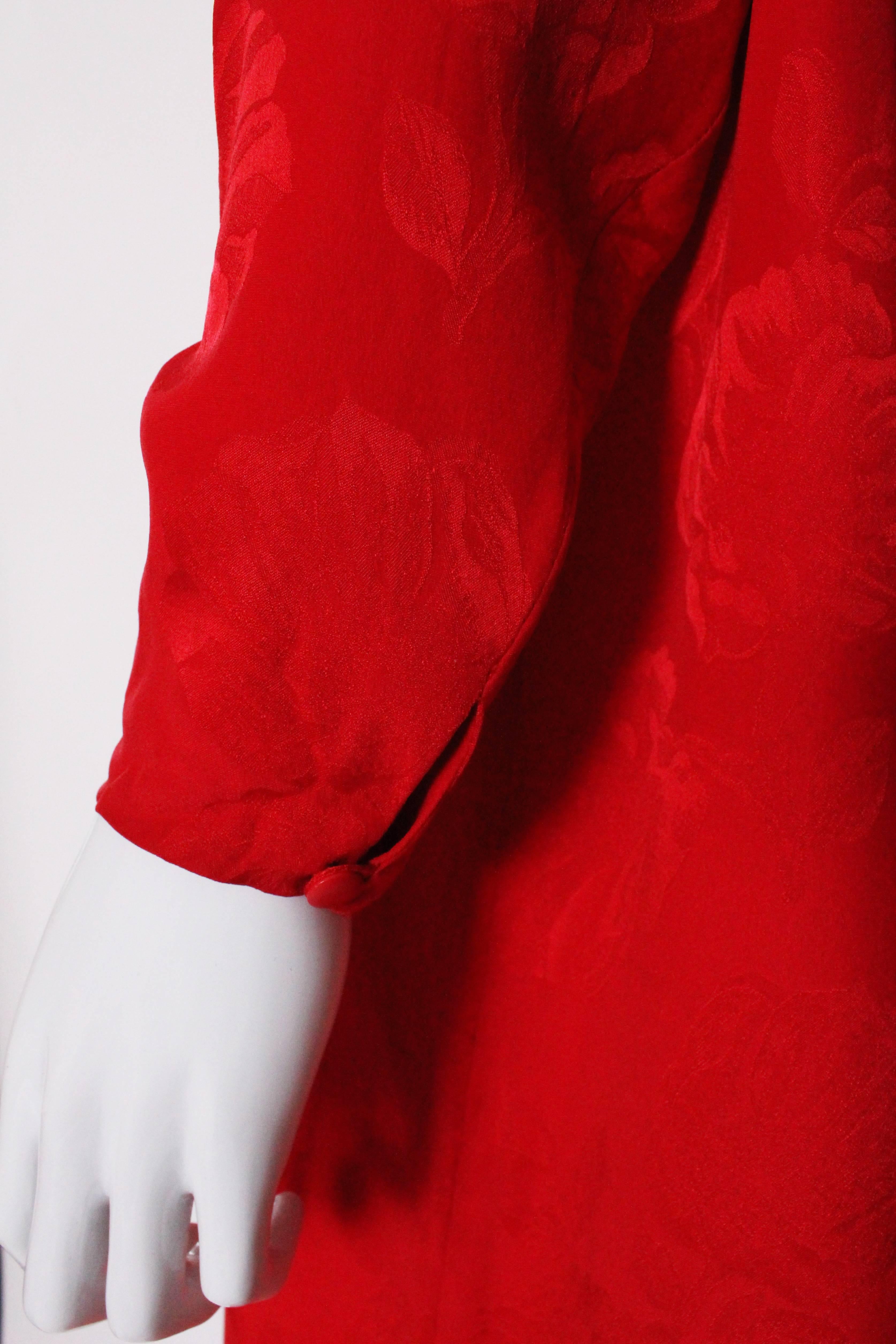Vintage Christian Dior Red Silk Dress 4