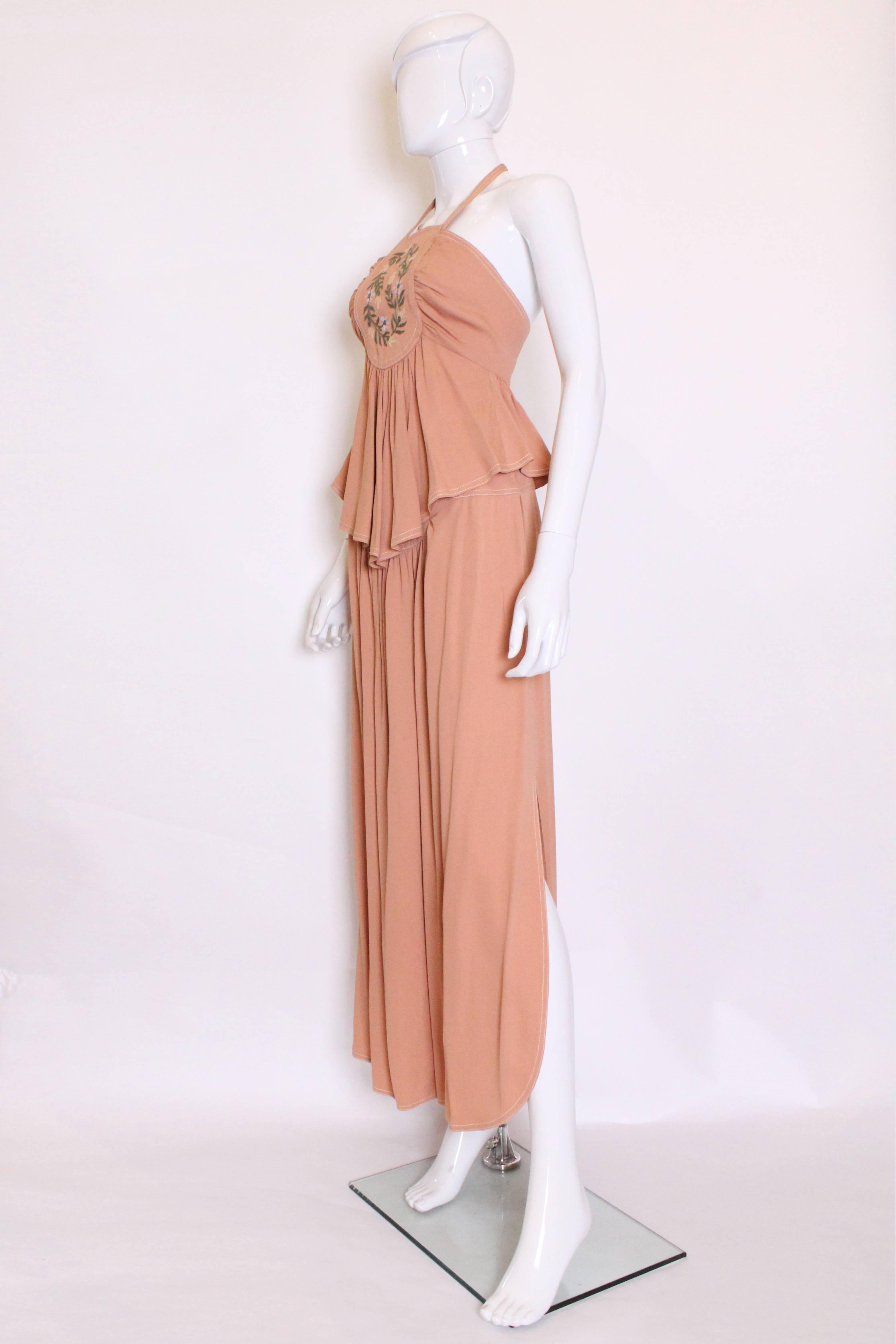 Beige 1970s Bill Gibb Outfit