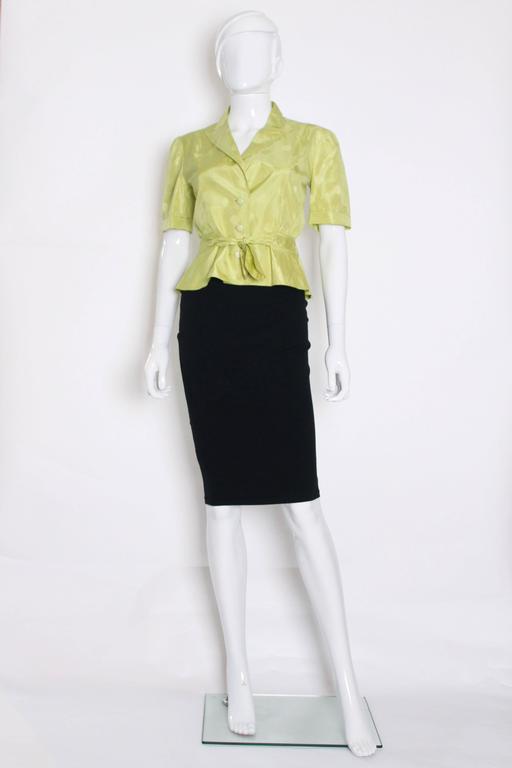 Valentino Chartreuse Short Sleeve Jacket For Sale at 1stDibs
