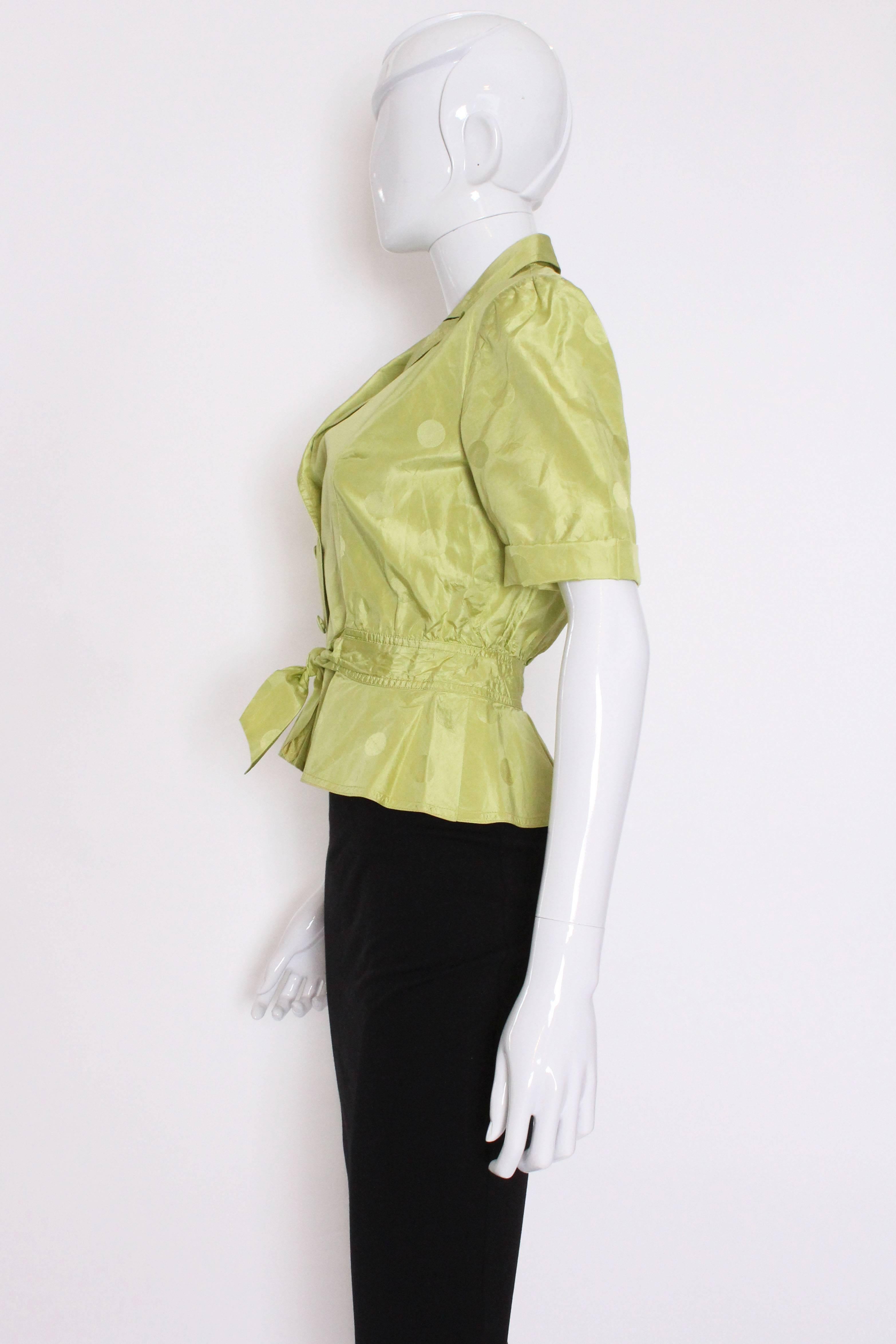 Valentino Chartreuse Short Sleeve Jacket In Excellent Condition In London, GB