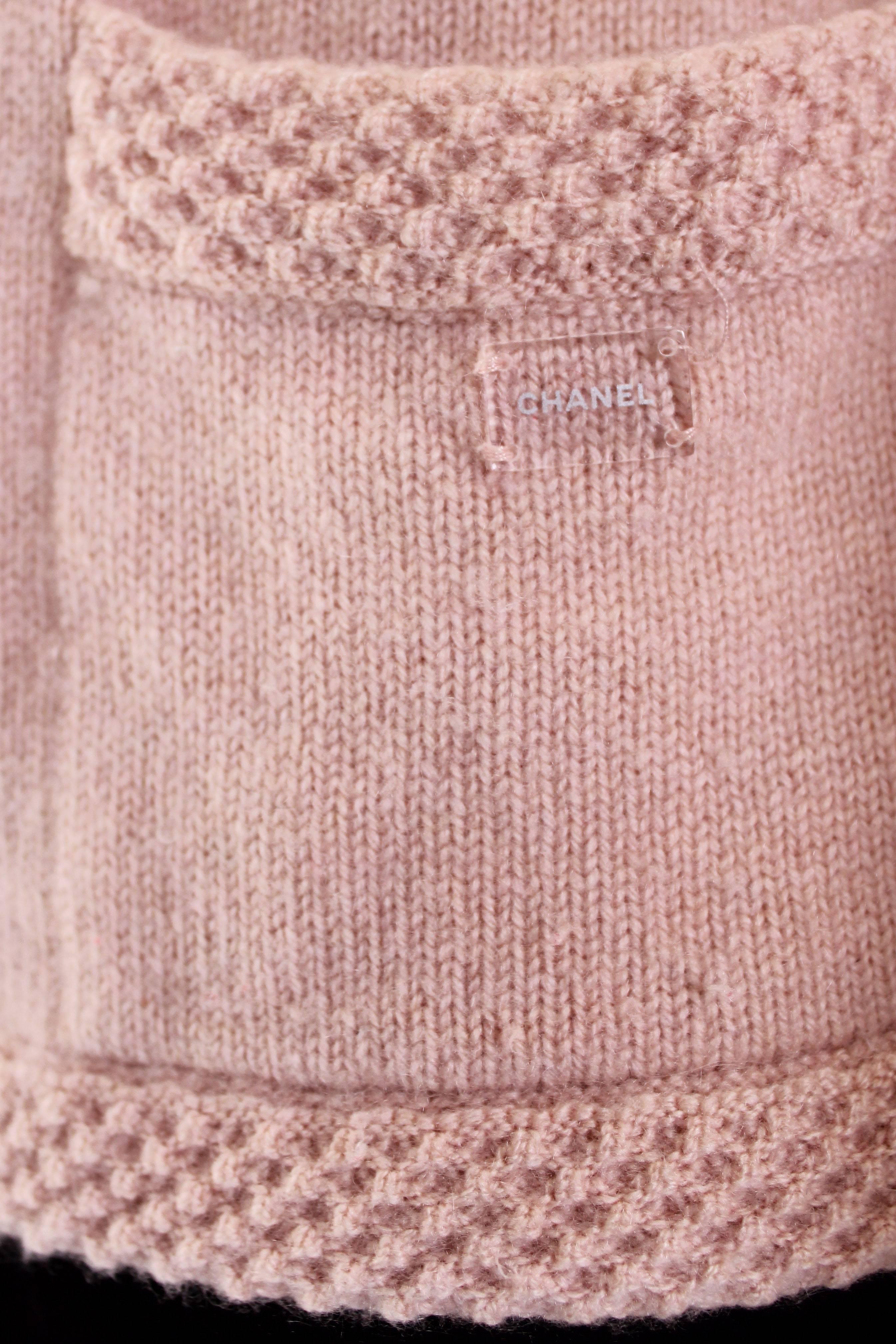 1990s Chanel Dusty Pink Cashmere 2 Piece 4
