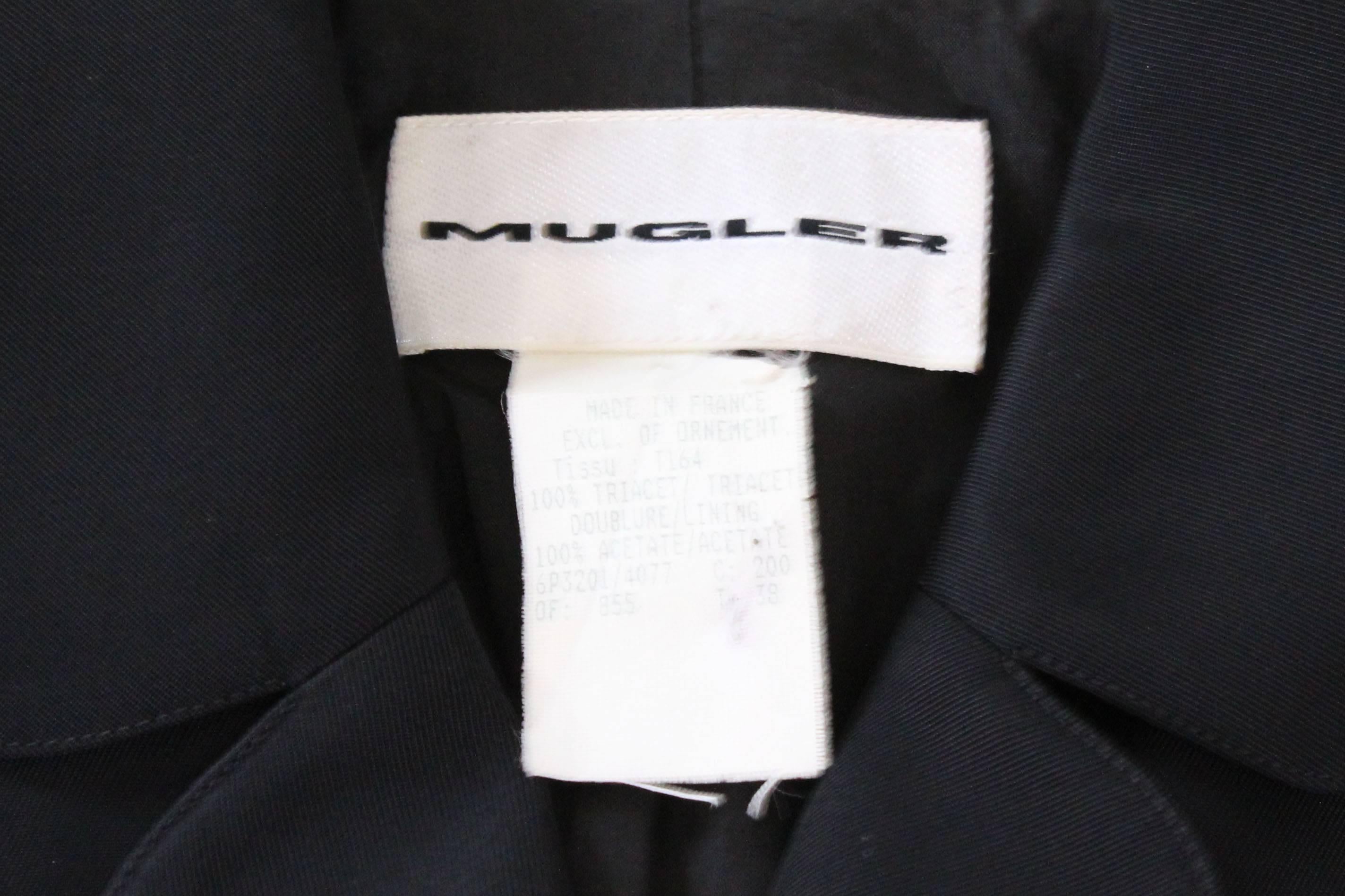 Late 1980s Black Thierry Mugler Structured Jacket 5