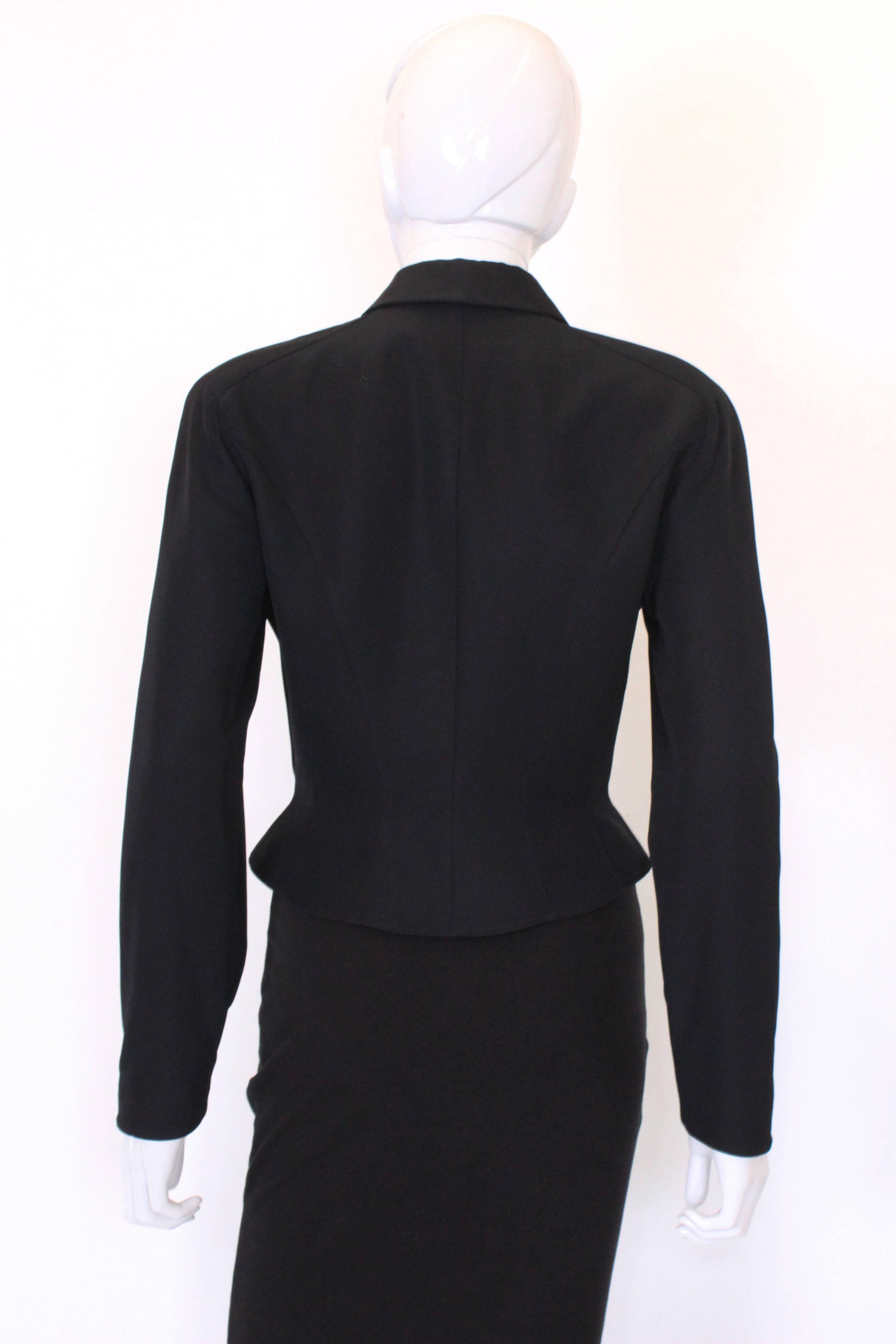 Late 1980s Black Thierry Mugler Structured Jacket 1