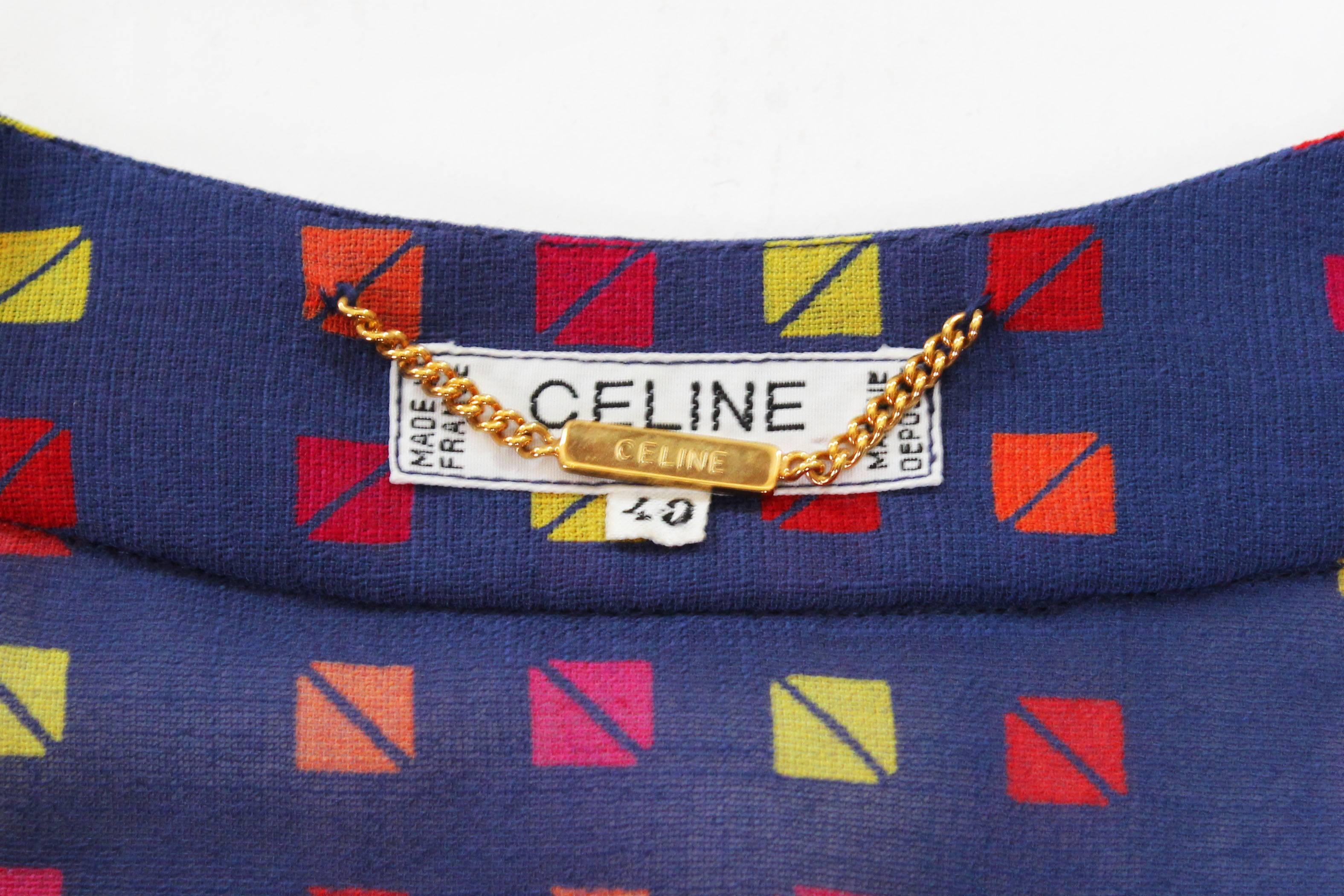 Celine Paris Wool Jacket / Blouse with Peplum, 1980s  3