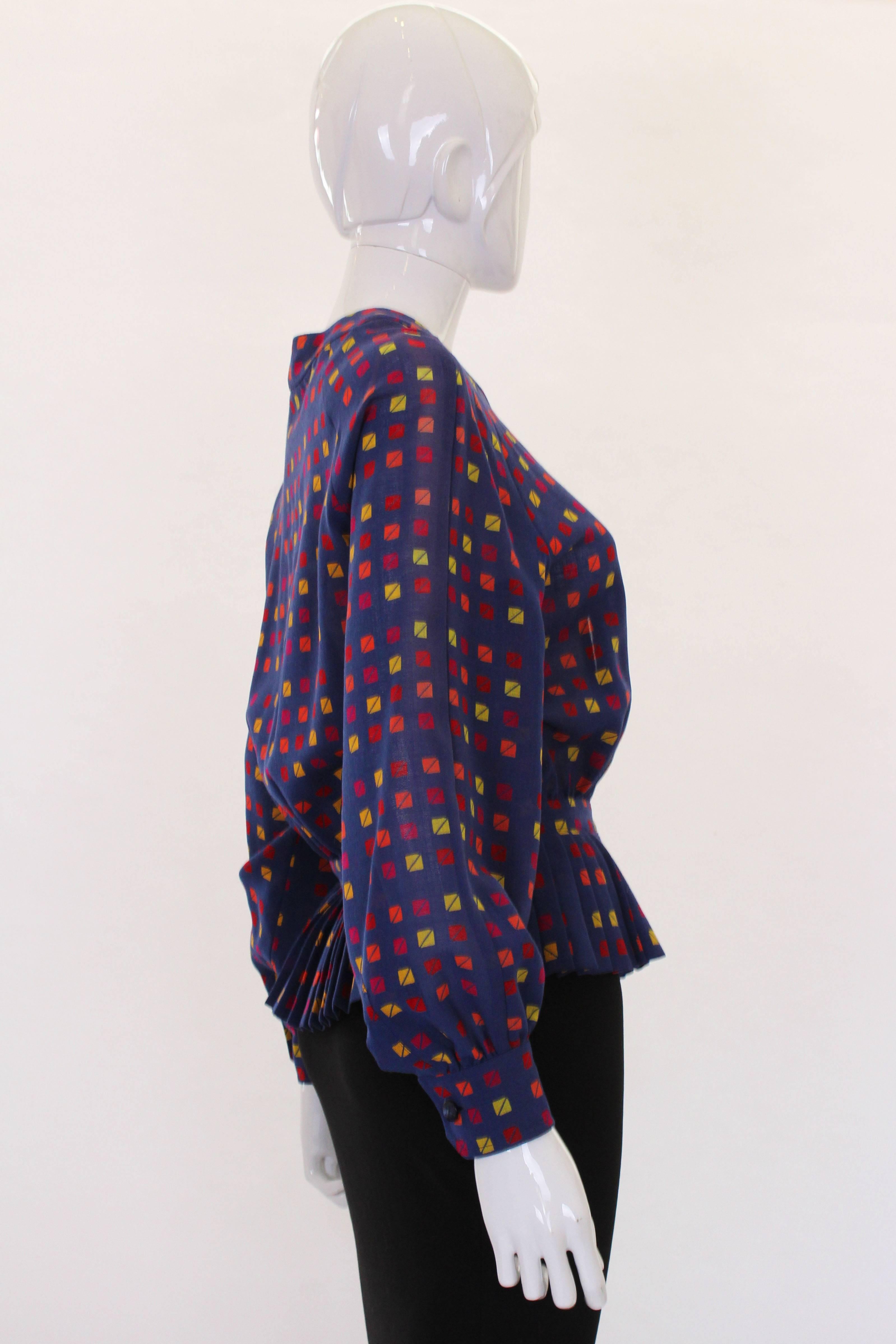 Celine Paris Wool Jacket / Blouse with Peplum, 1980s  In Excellent Condition In London, GB