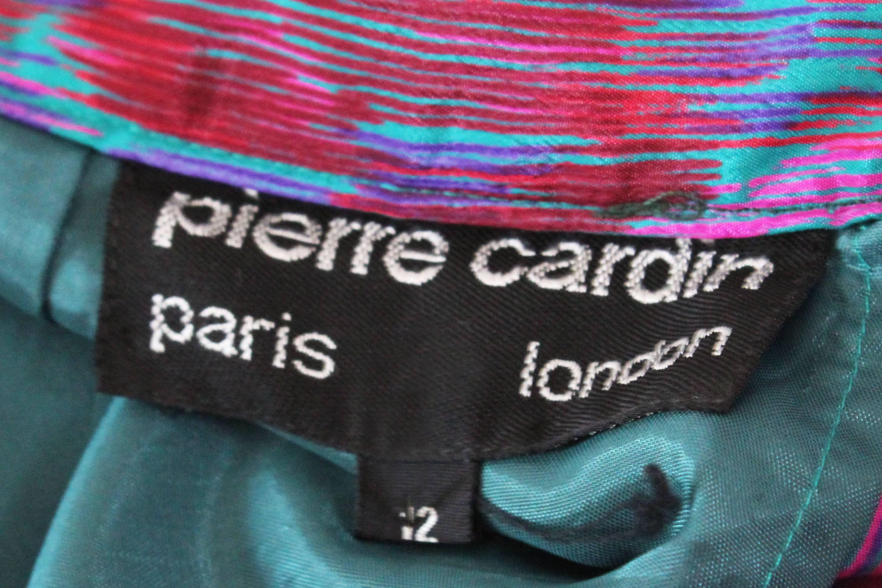 1980s Pierre Cardin Silk Floral Printed Skirt 2
