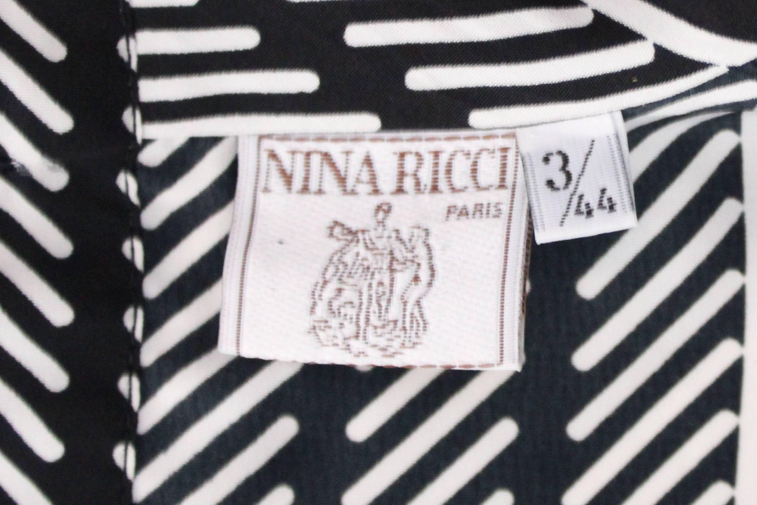 Nina Ricci Paris Black and White Blouse 5