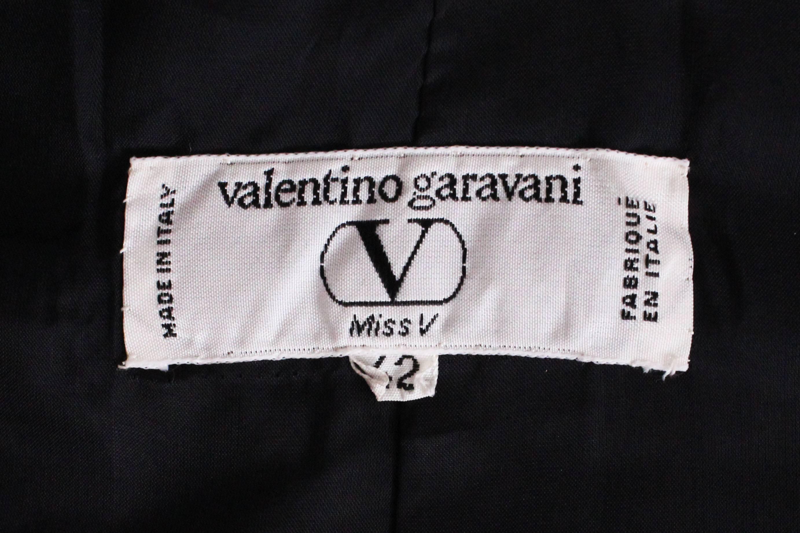 1980s Valentino Black Crop Jacket with Velvet Bow Collar 5