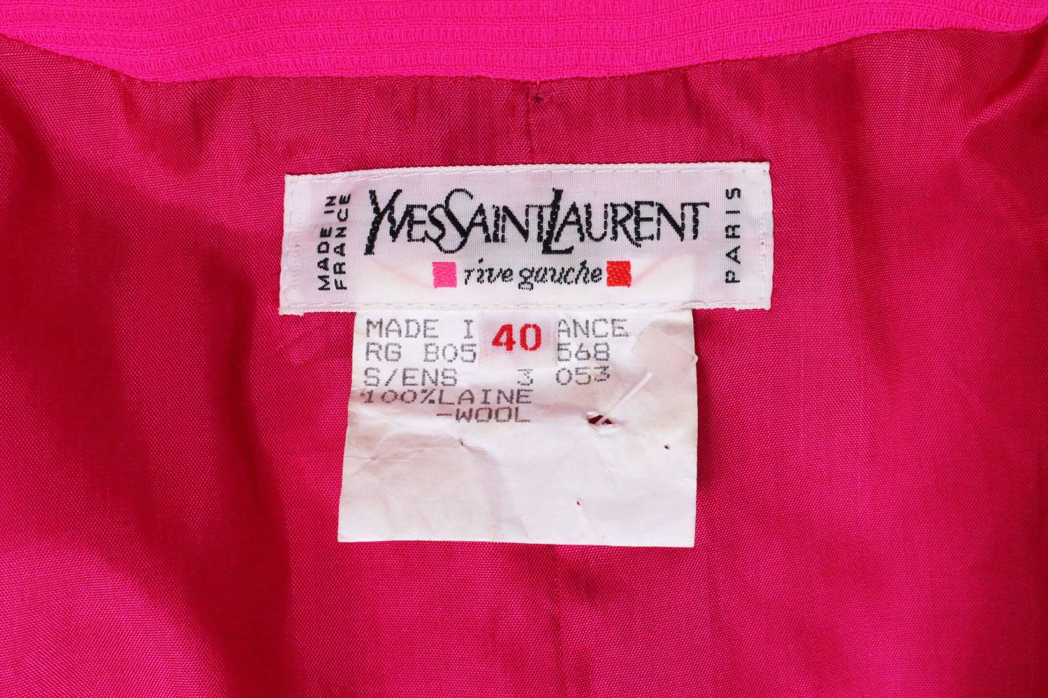 1980s YSL Pink and Black Jacket For Sale at 1stdibs