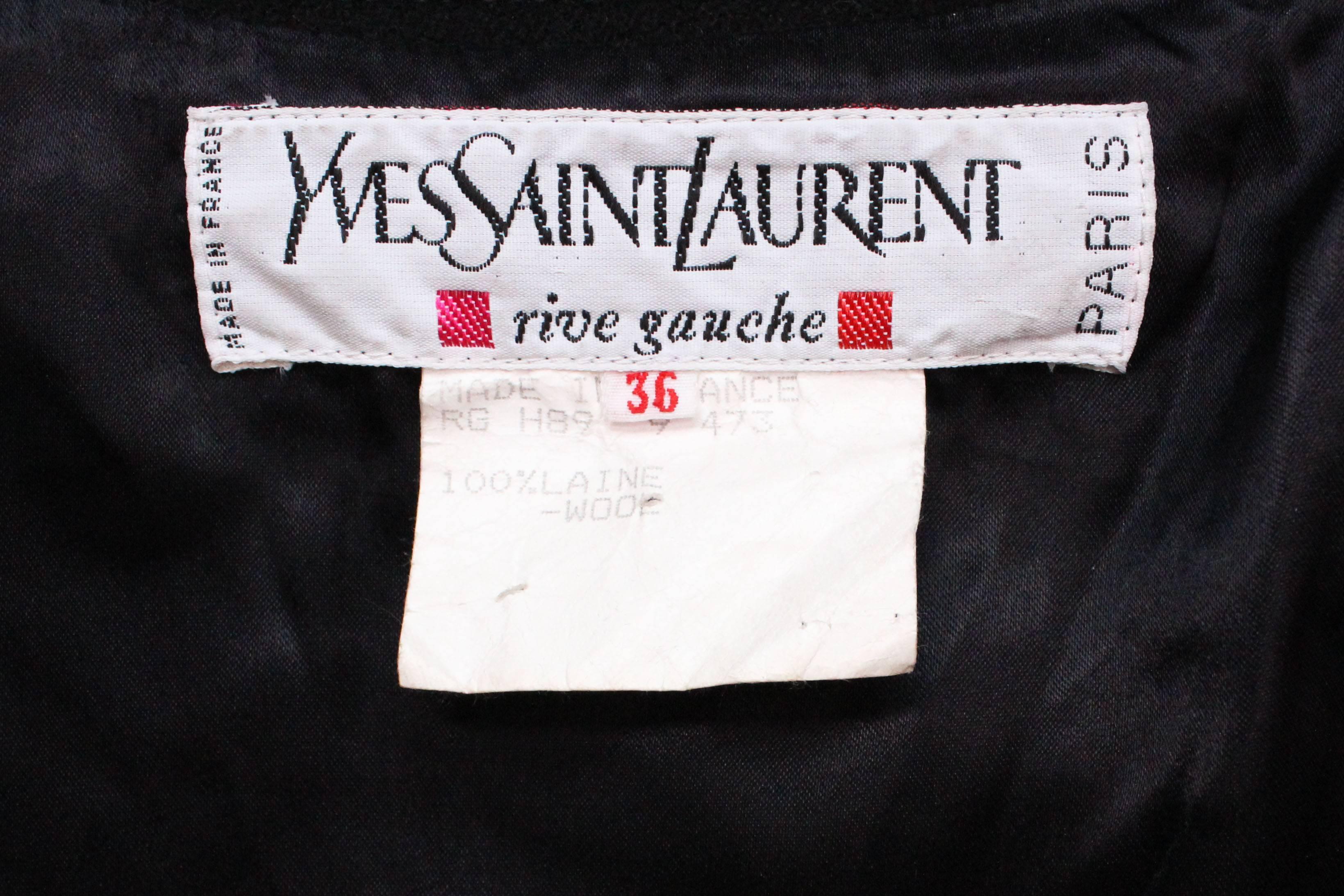 Black Wool Cape by Yves Saint Laurent Rive Gauche 4