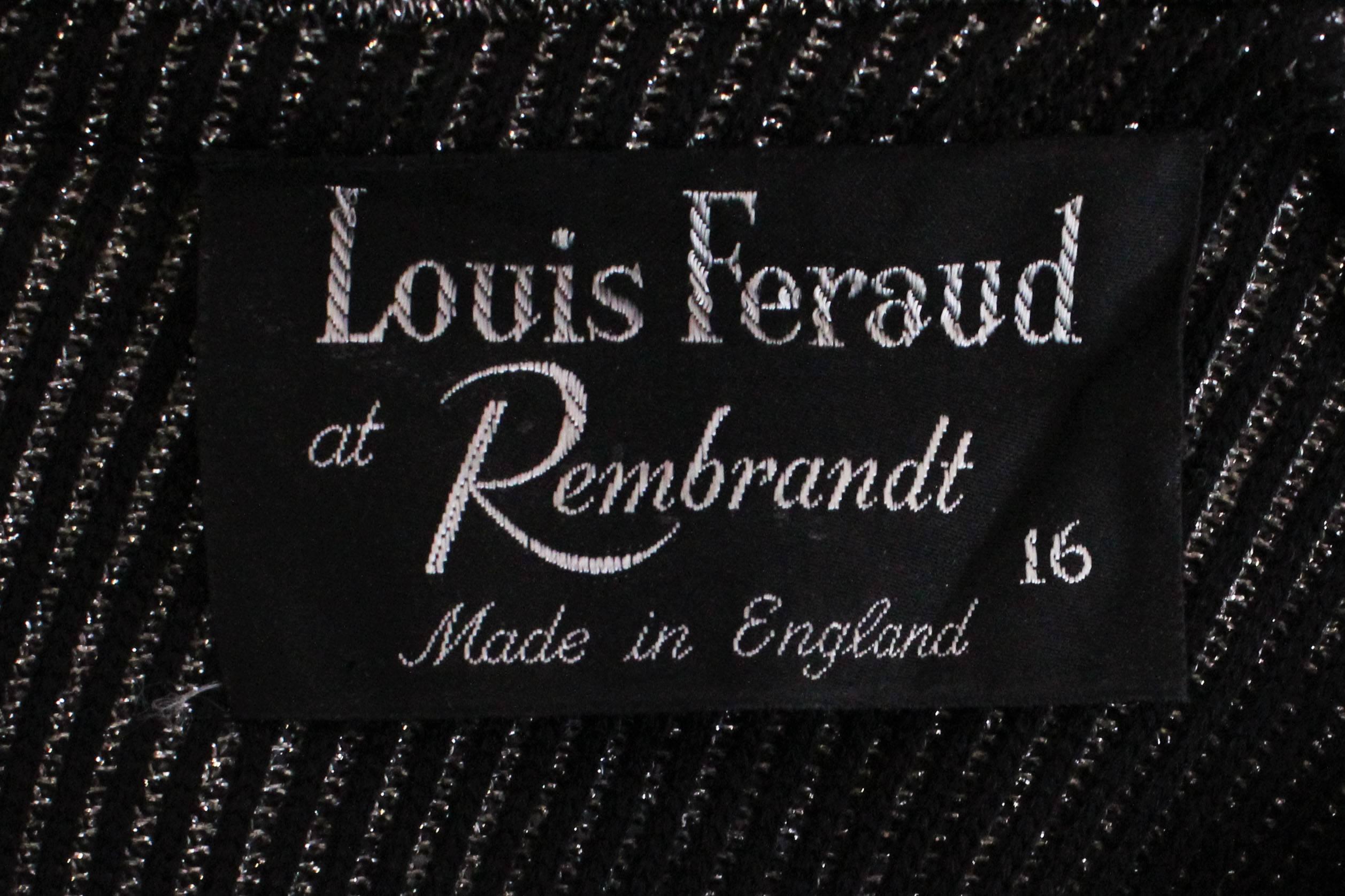 1960s Louis Feraud at Rembrant  Silver and Black Dress 4