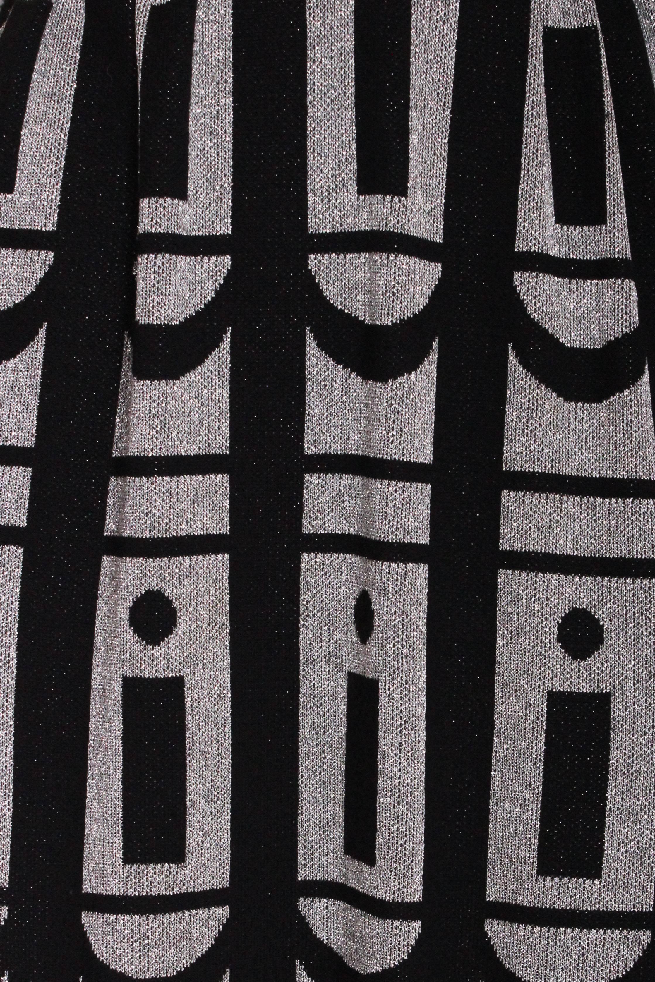1960s Louis Feraud at Rembrant  Silver and Black Dress 3