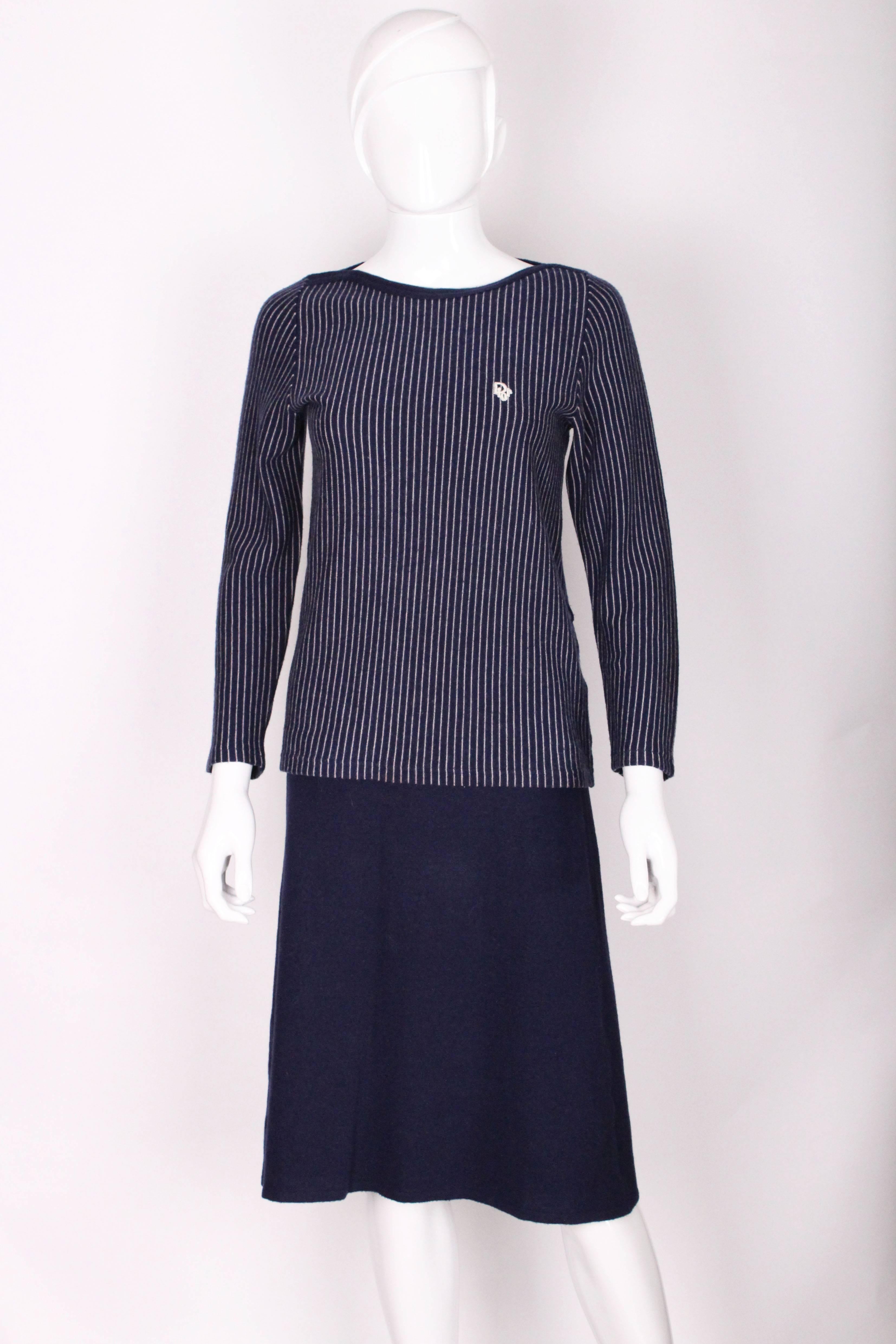 Women's 1970's Christian Dior London Knitted  2 Piece