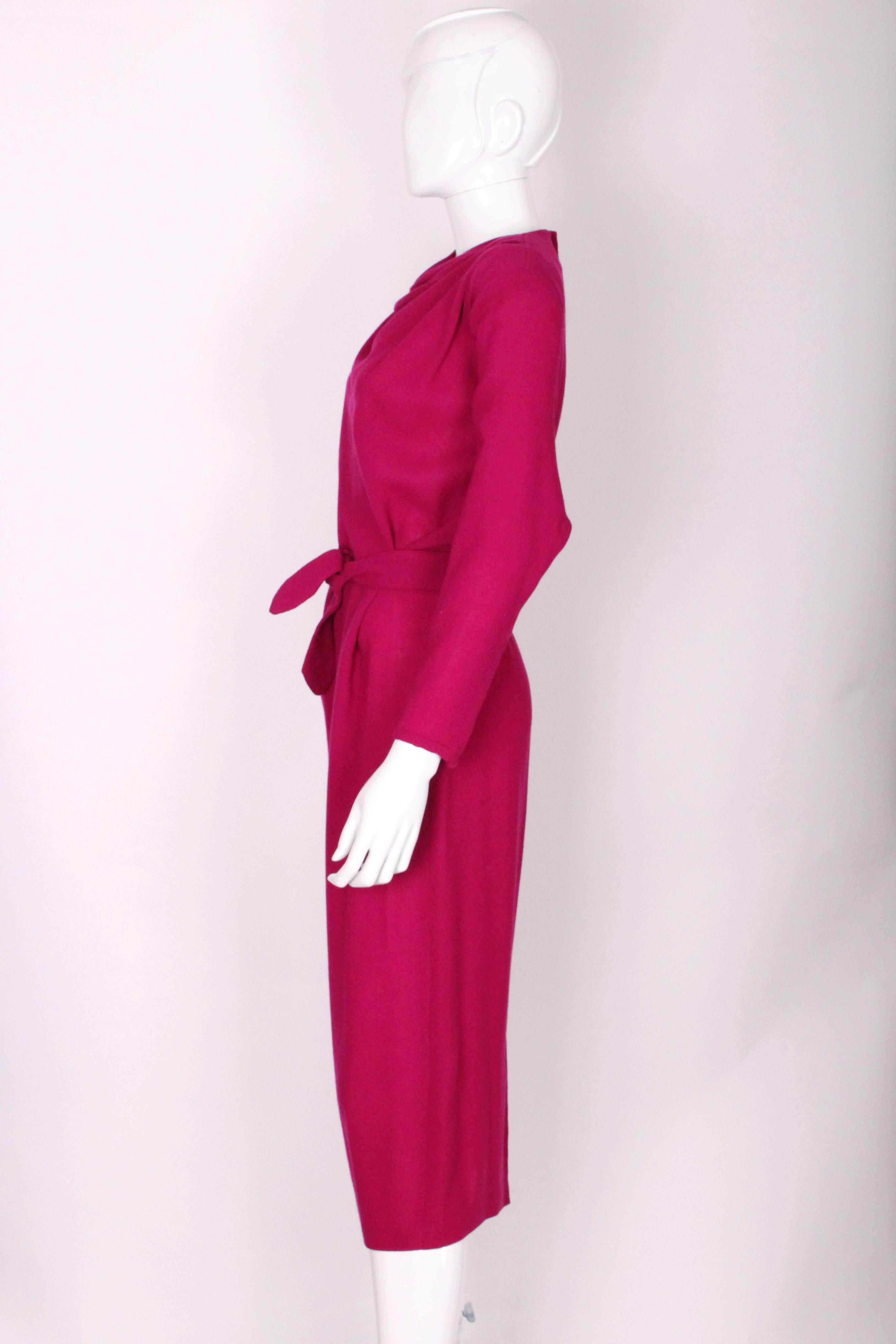 1980's Biba Wool Crepe Dress. In Excellent Condition In London, GB