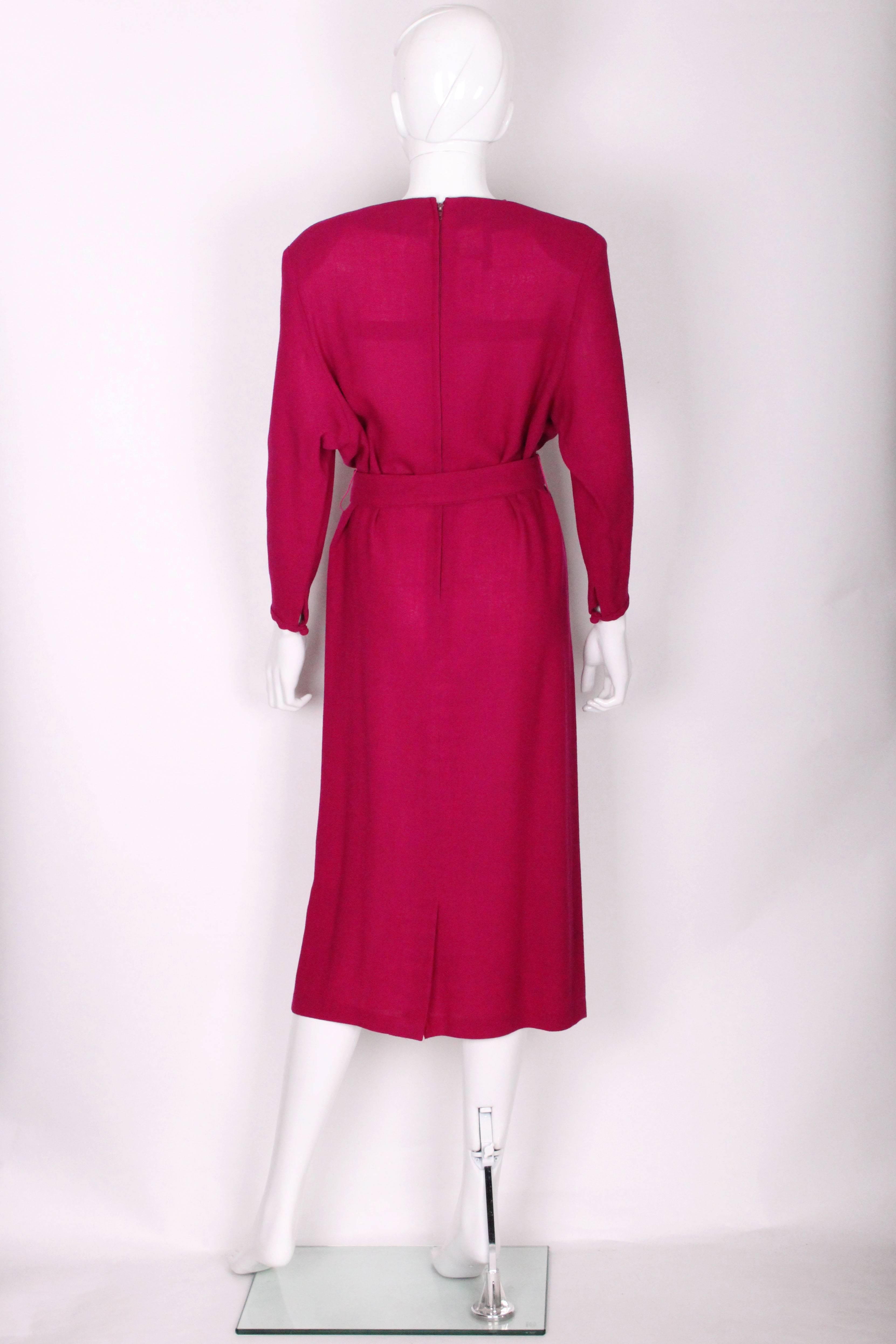 Women's 1980's Biba Wool Crepe Dress.