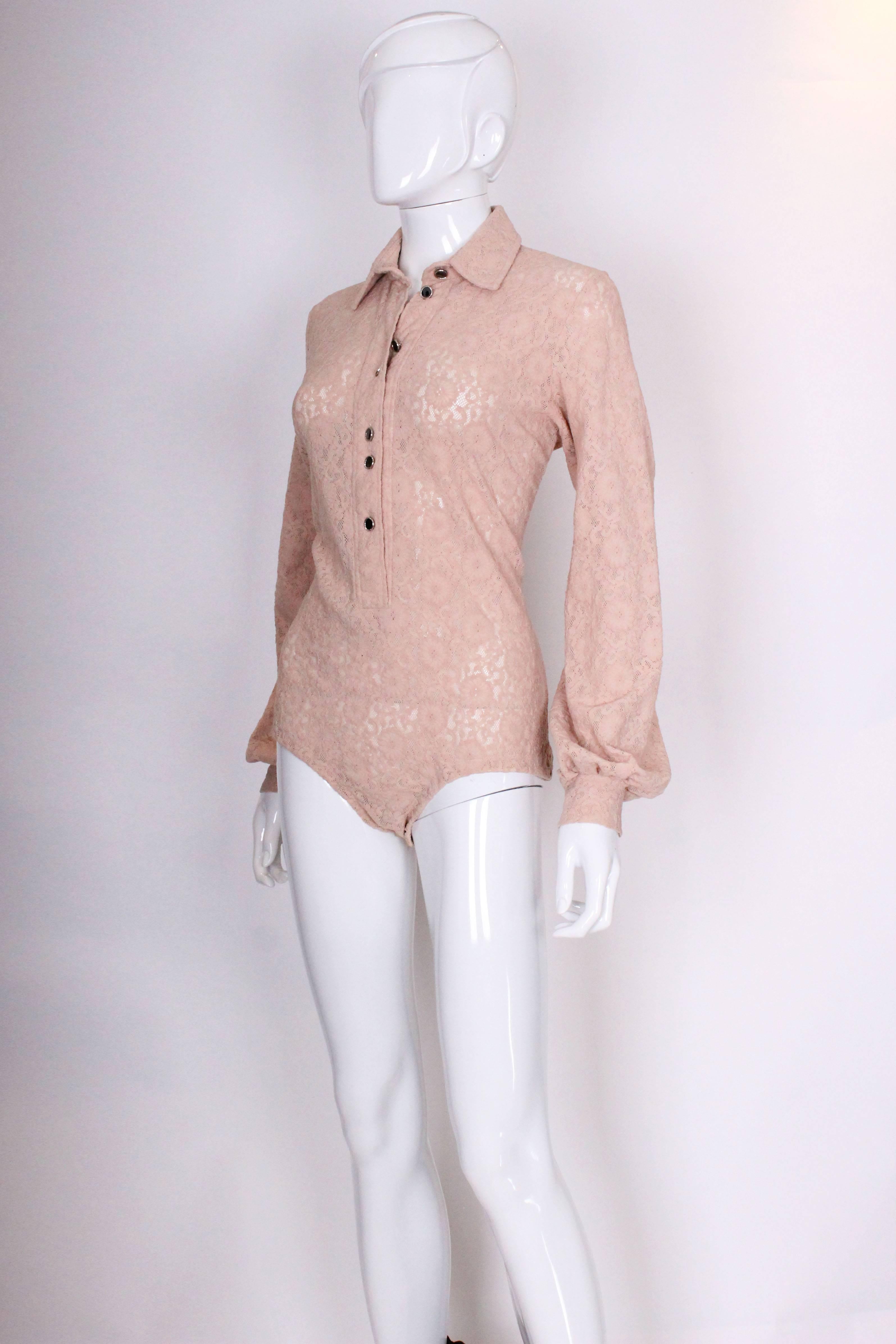 Beige 1980s Lace Body By Christian Dior