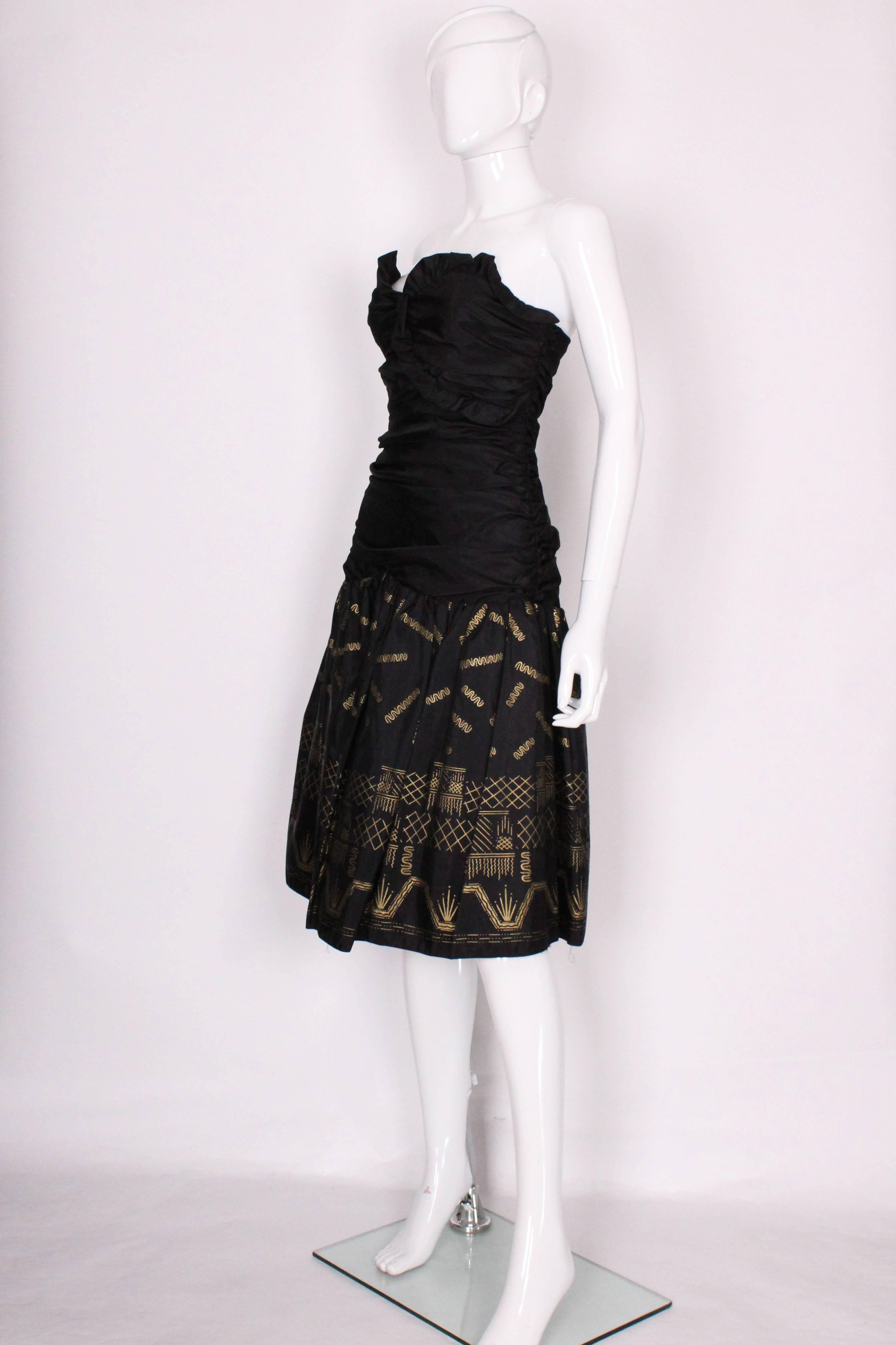 Black 1980's Zandra Rhodes Party Dress