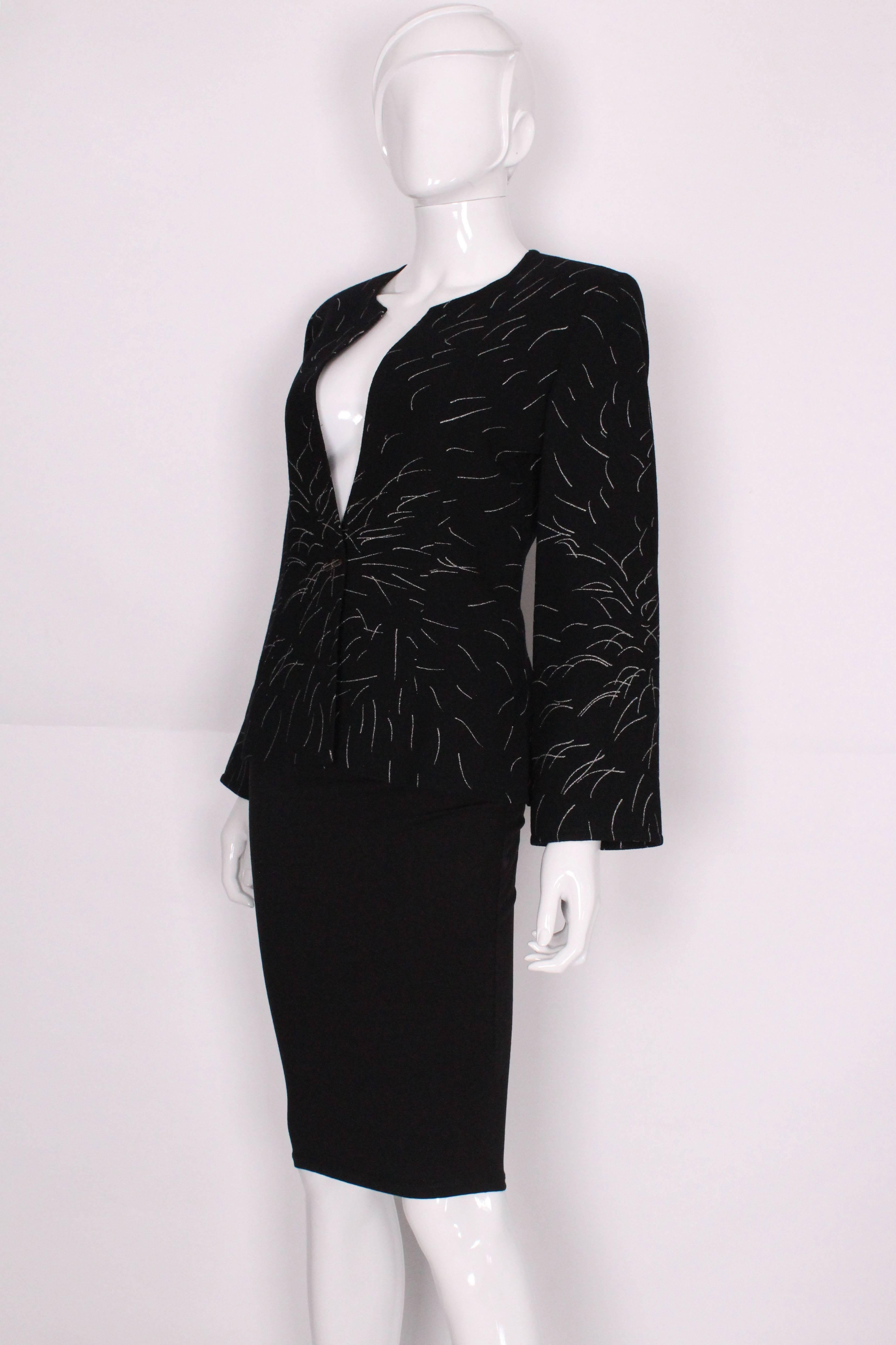 1980s Jean Muir Black and Silver Jacket In Excellent Condition In London, GB