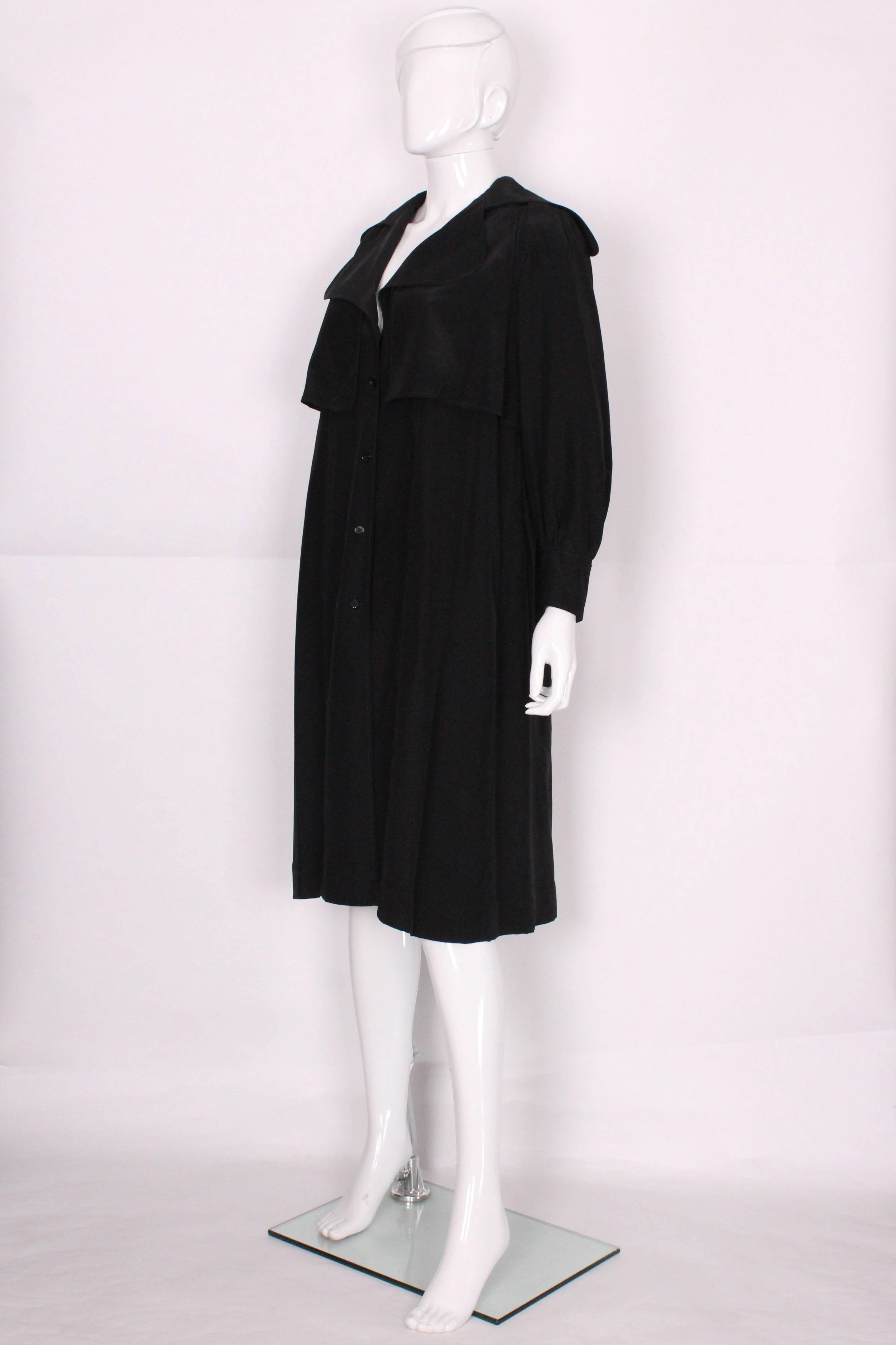 Bill Gibb London Black Silk Coat 1