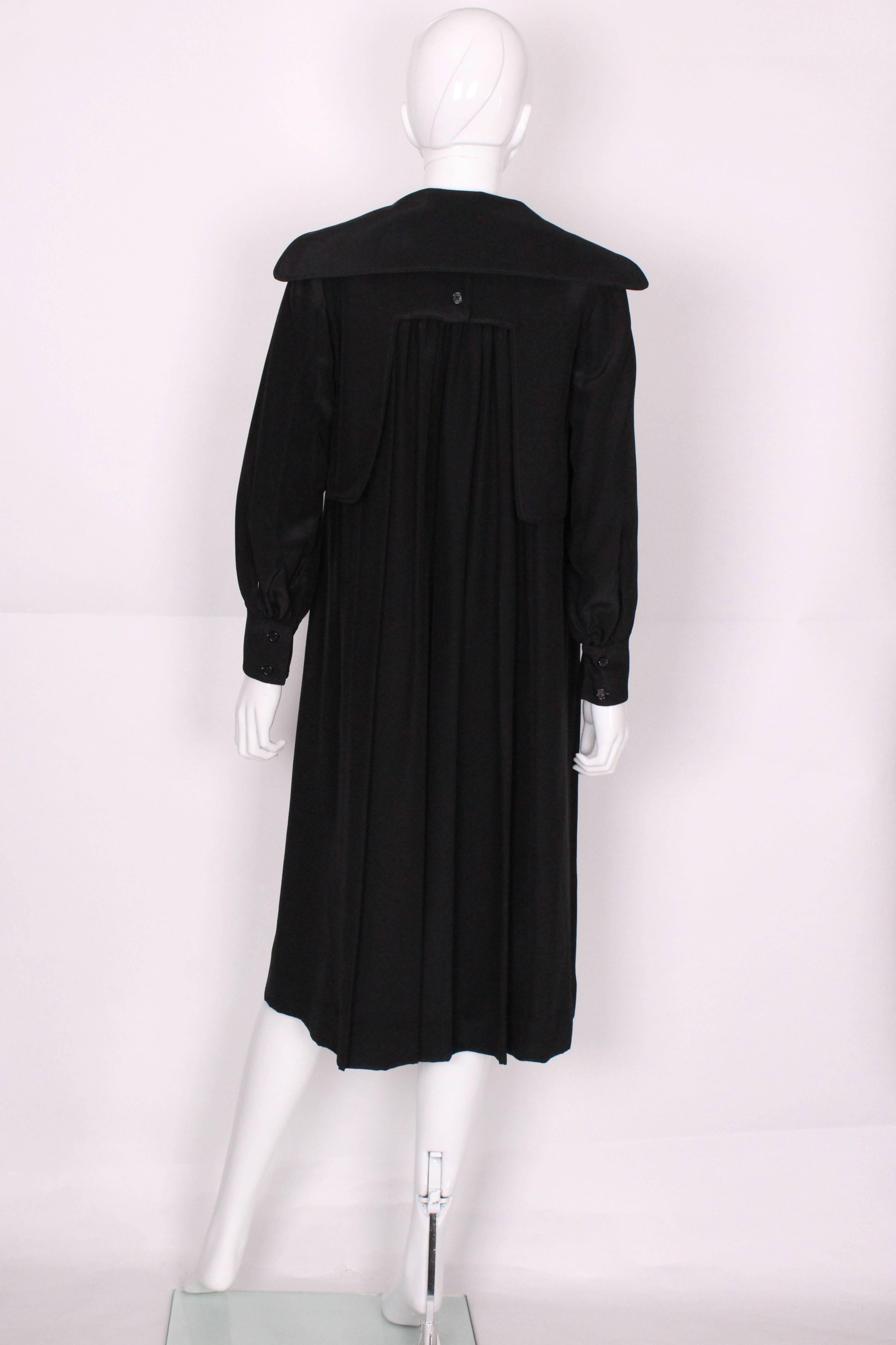 Bill Gibb London Black Silk Coat 3