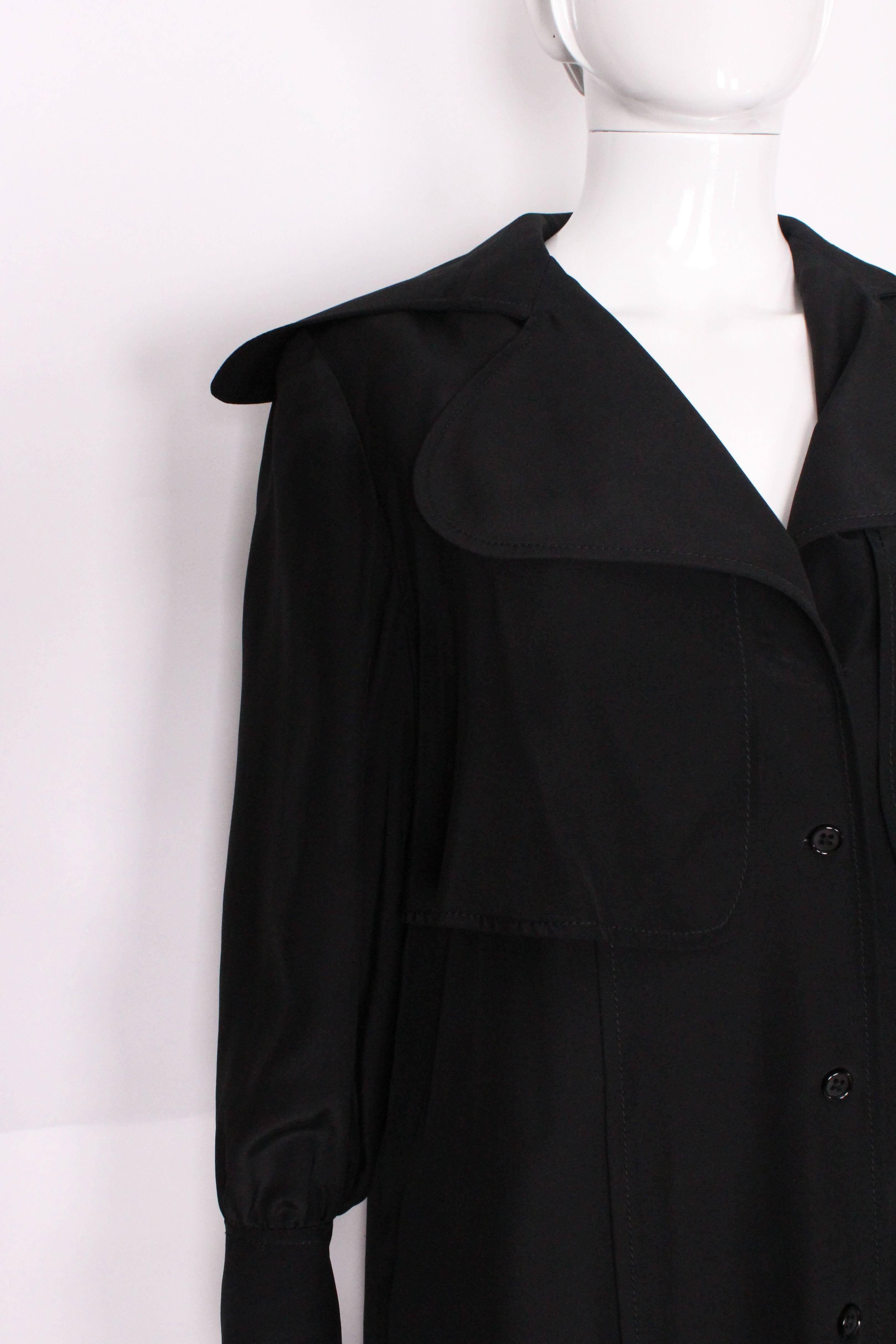 Bill Gibb London Black Silk Coat 4