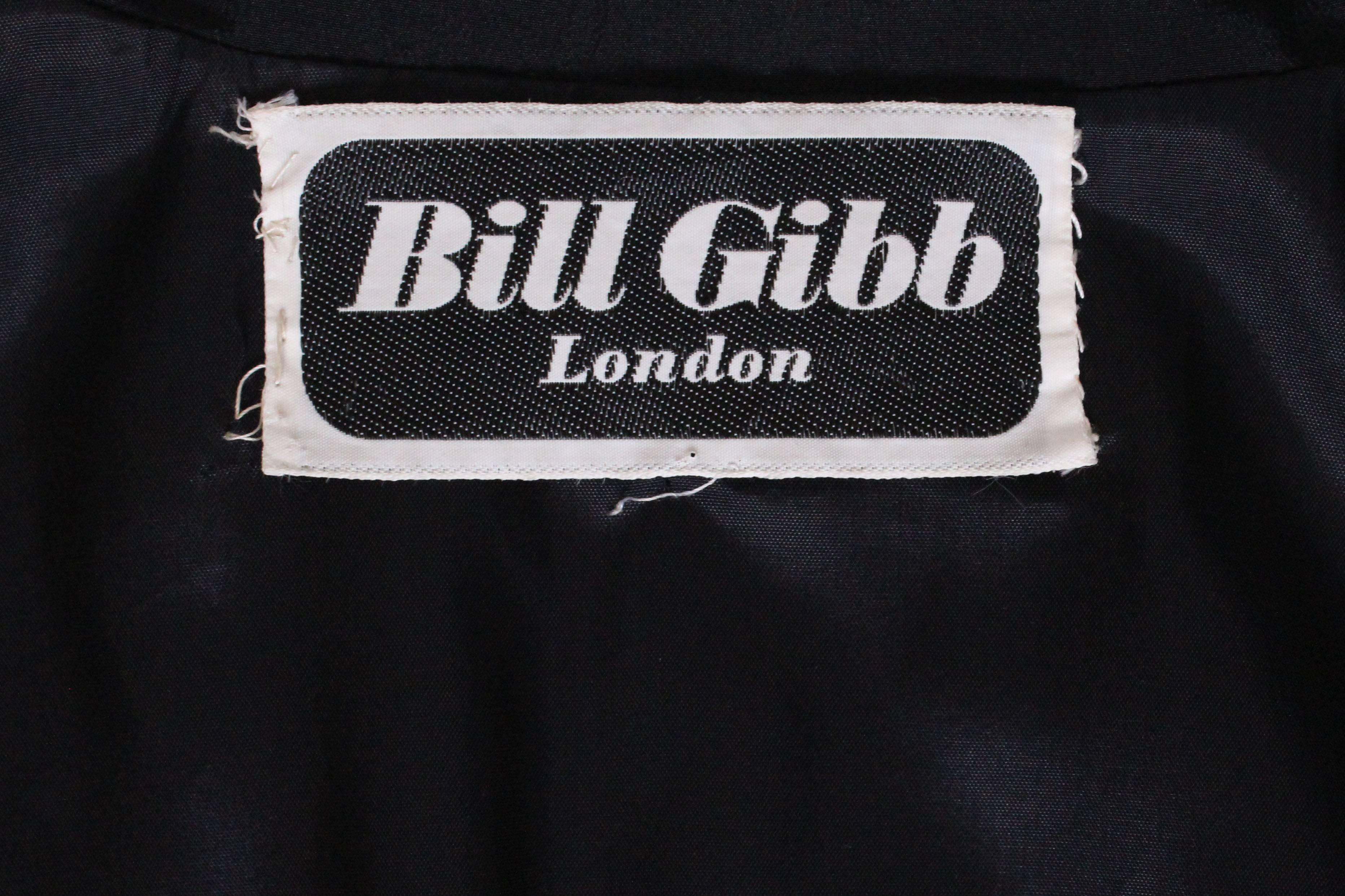 Bill Gibb London Black Silk Coat 7