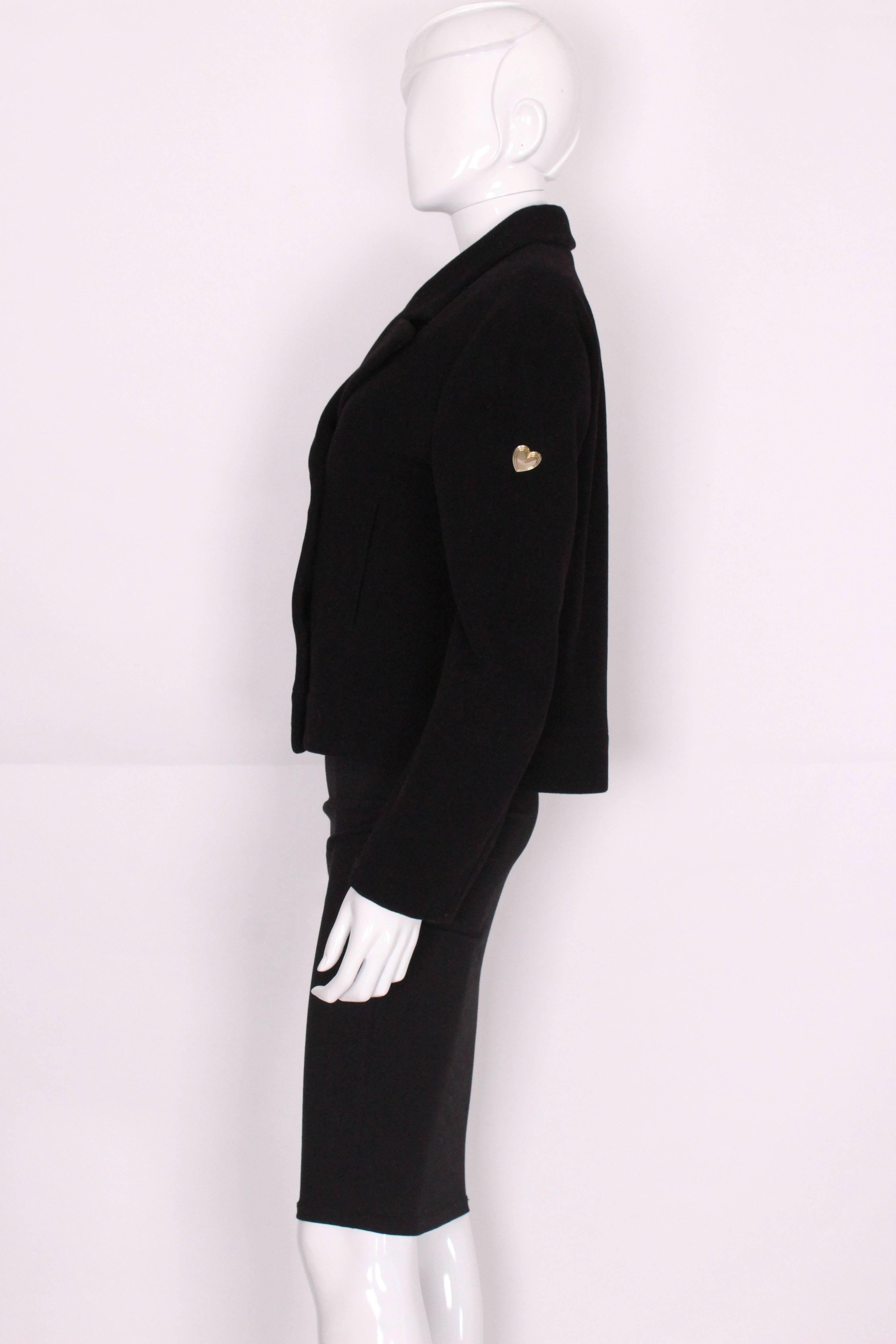Black Wool and Mohair Jacket by Moschino Cheap and Chic.
