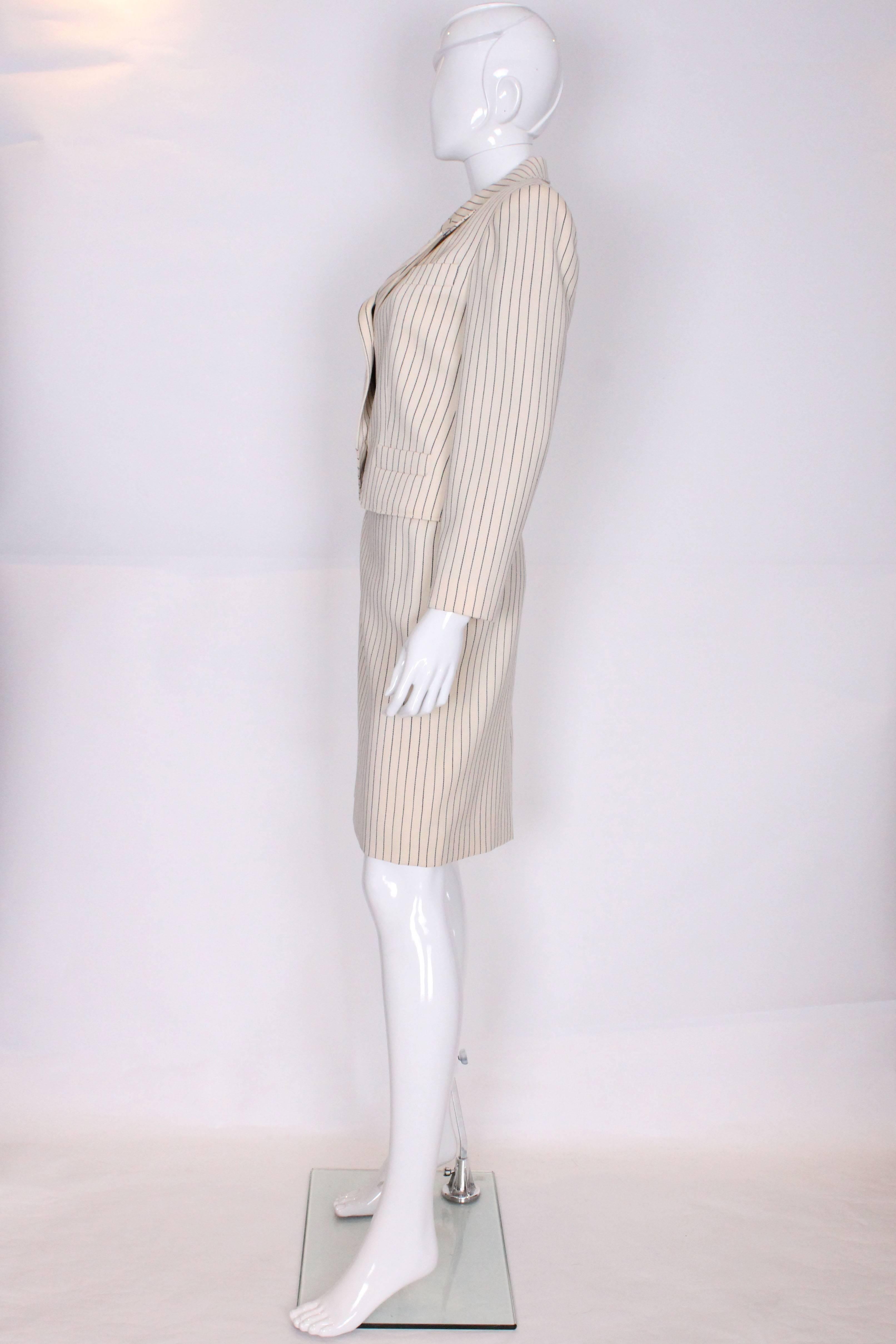 Christian Dior Cream and Black Pinstripe Suit In Excellent Condition In London, GB