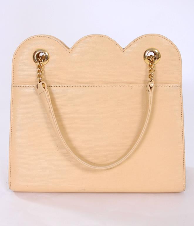 Hanae Mori 1970s Ribbed Pale Yellow Leather Vintage Handbag at 1stdibs