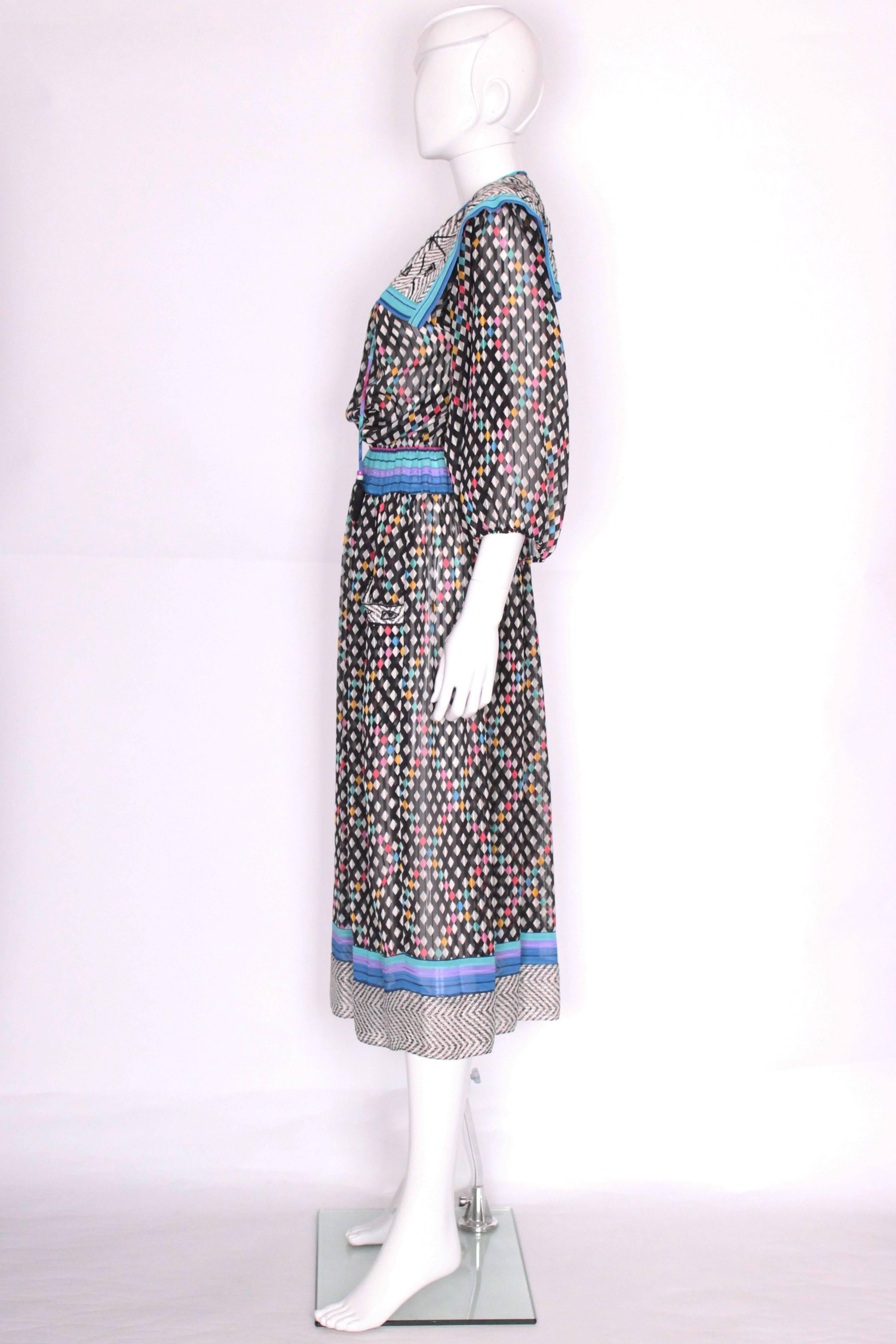 Gray 1980s Dress by Diane Fres