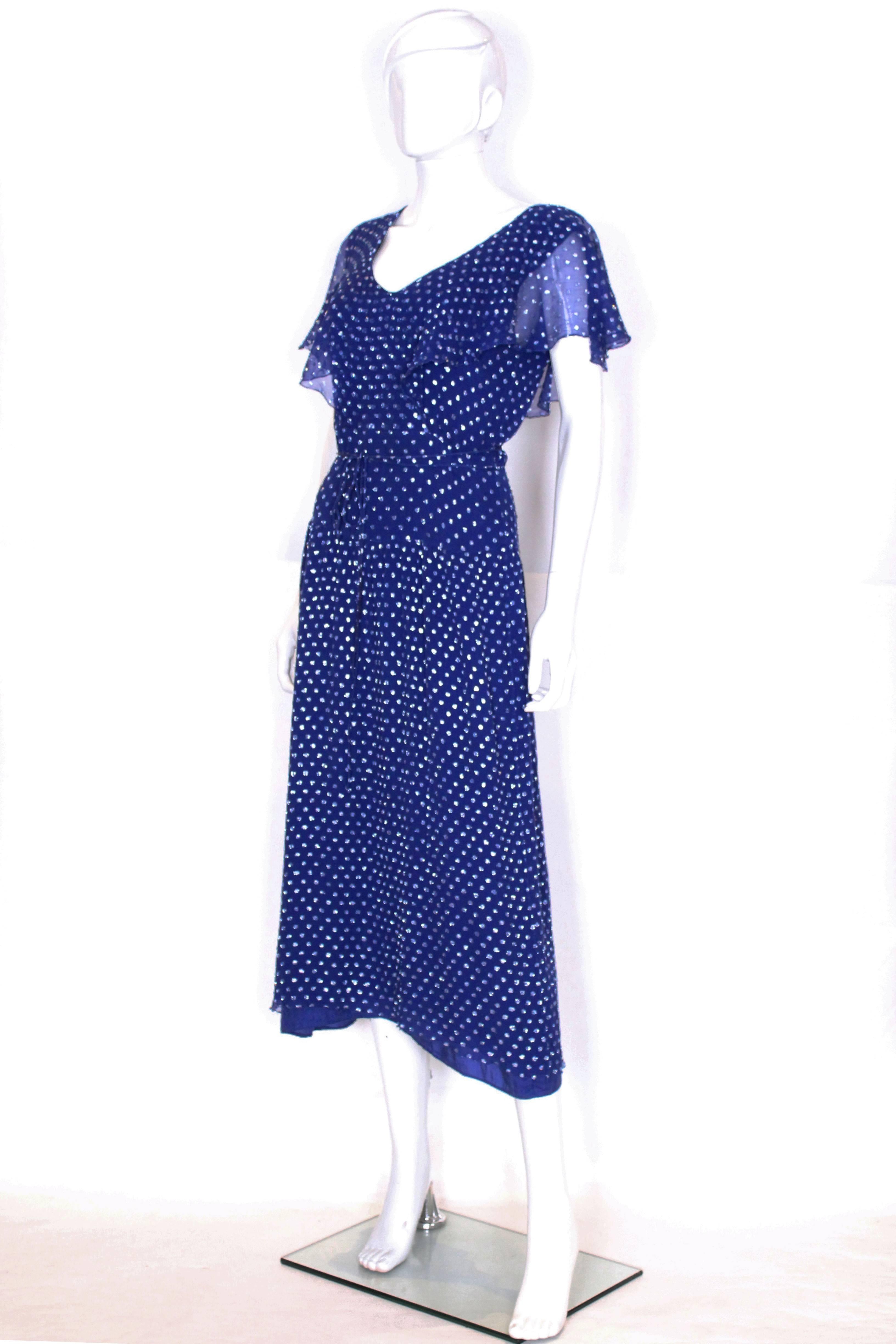 Purple 1970's Gina Fratini Silk Party Dress