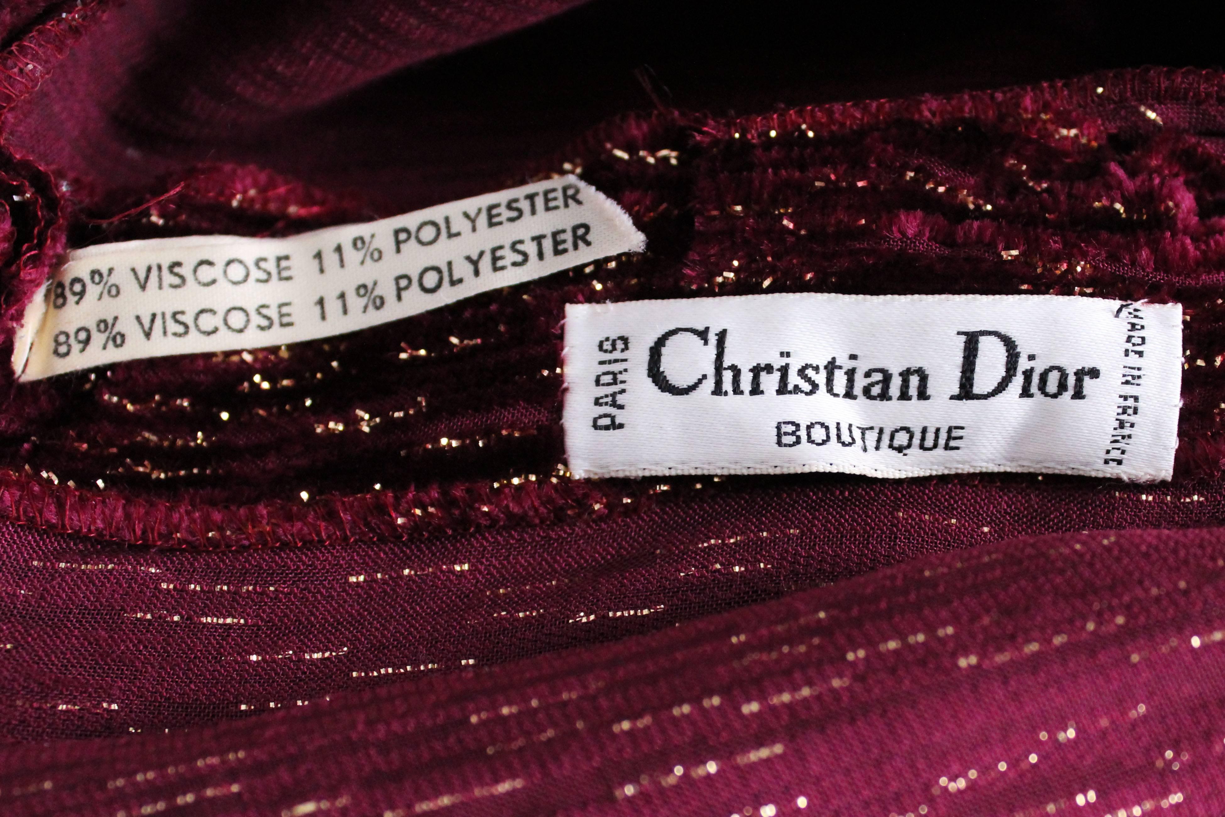 Burgundy Gown by Christian Dior , Boutique Paris 5