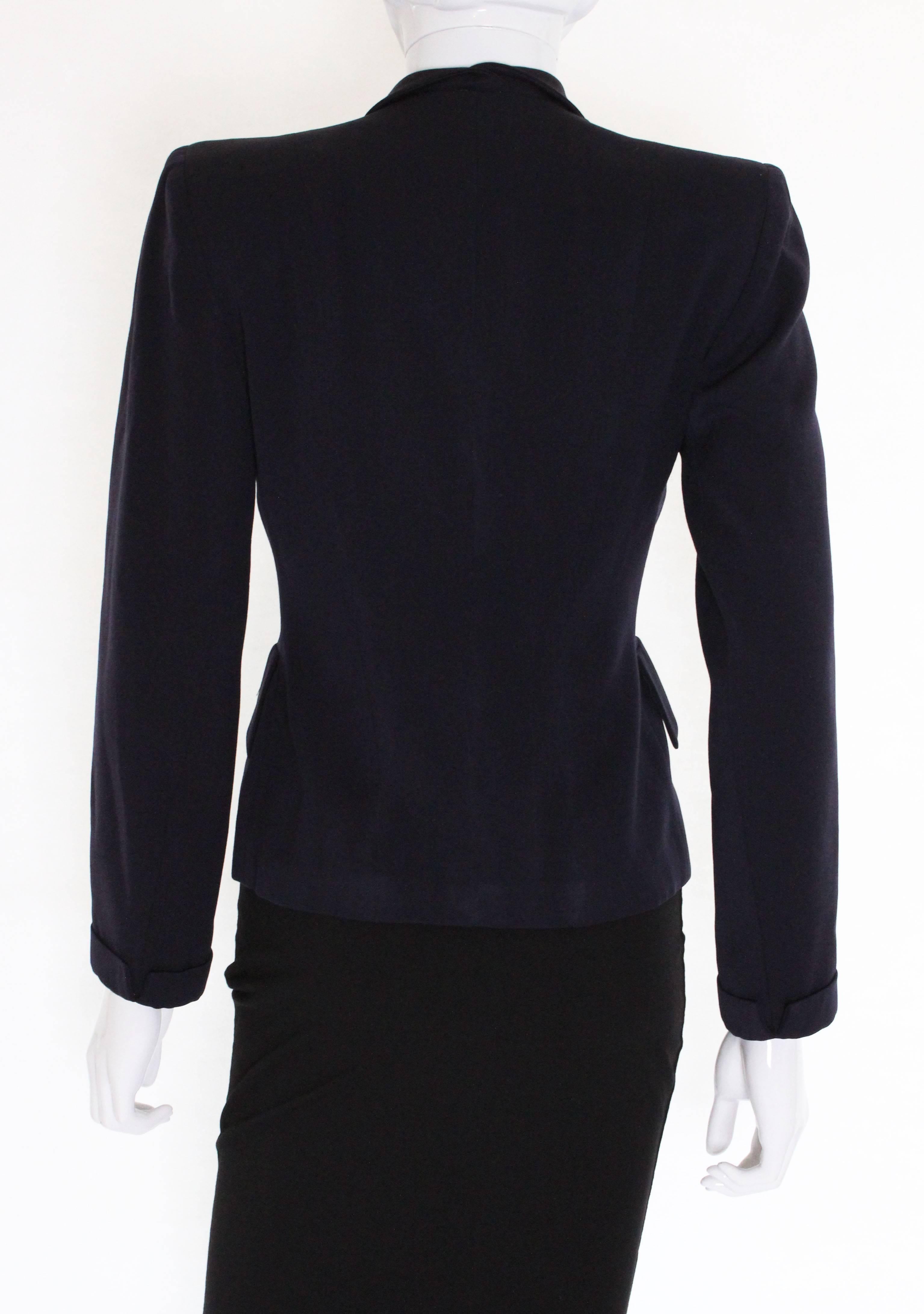 1940s Dark Navy Double Collared Jacket In Excellent Condition In London, GB