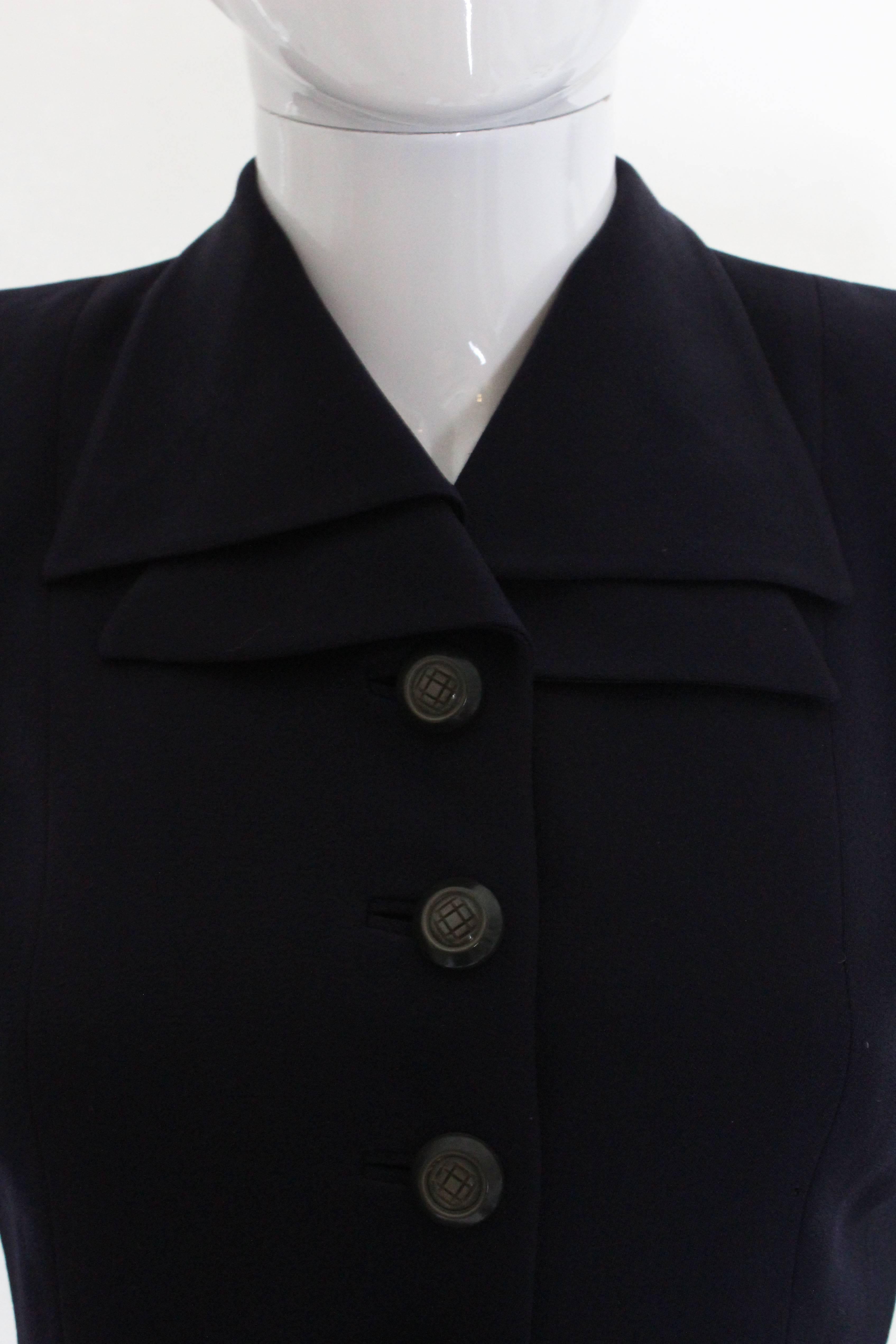 1940s Dark Navy Double Collared Jacket 1