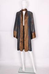 1920s Silk Velvet & Lame Blue Evening Coat