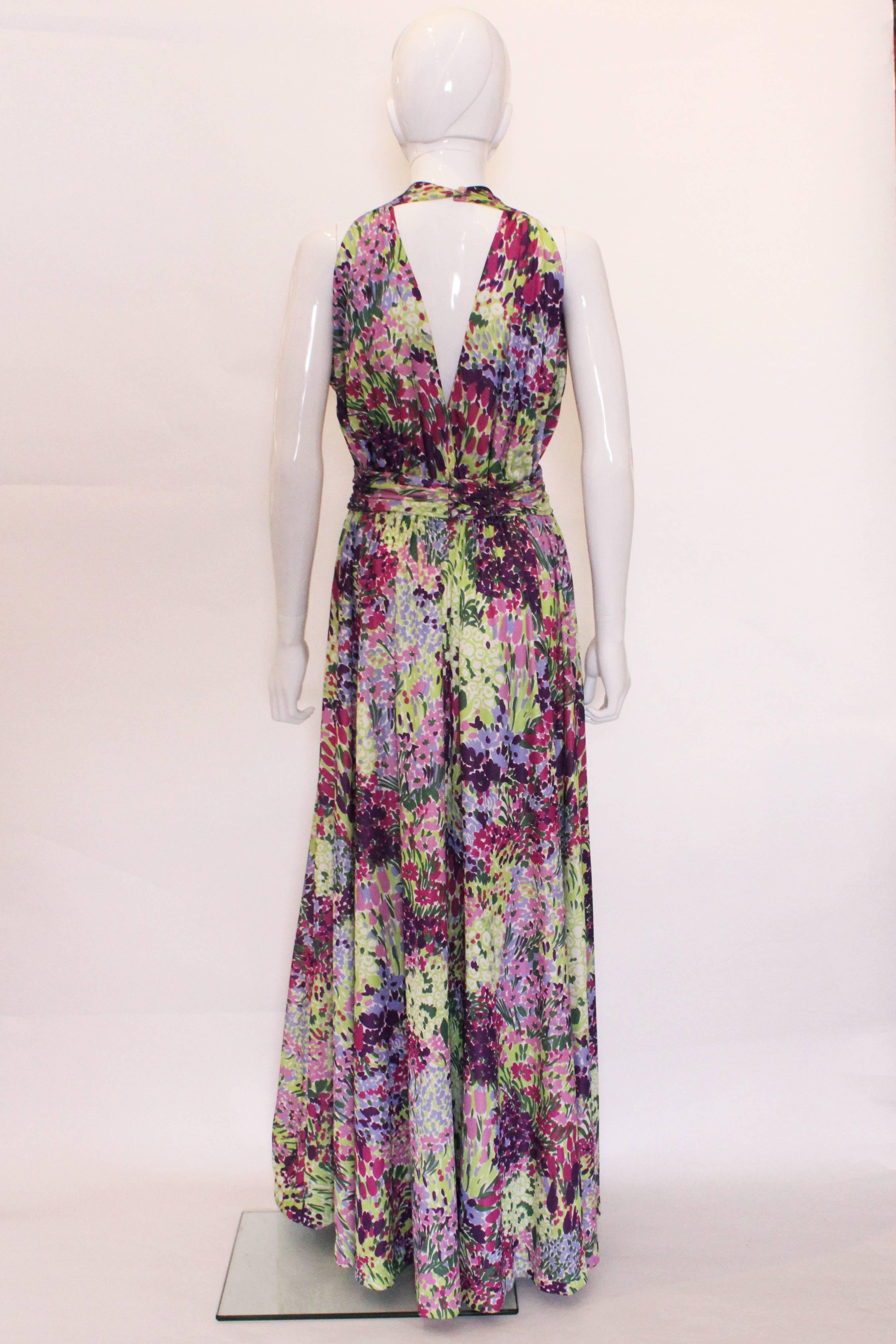 1970s Berketex Floral Gown with Bolero In Excellent Condition In London, GB