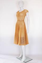 1950s Apricot Broderie Anglaise Dress