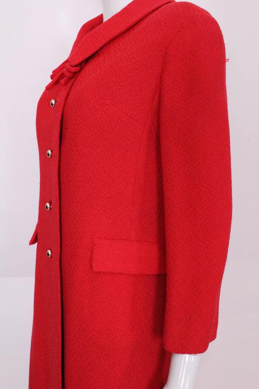 1960s Red Wool Boucle Coat at 1stDibs
