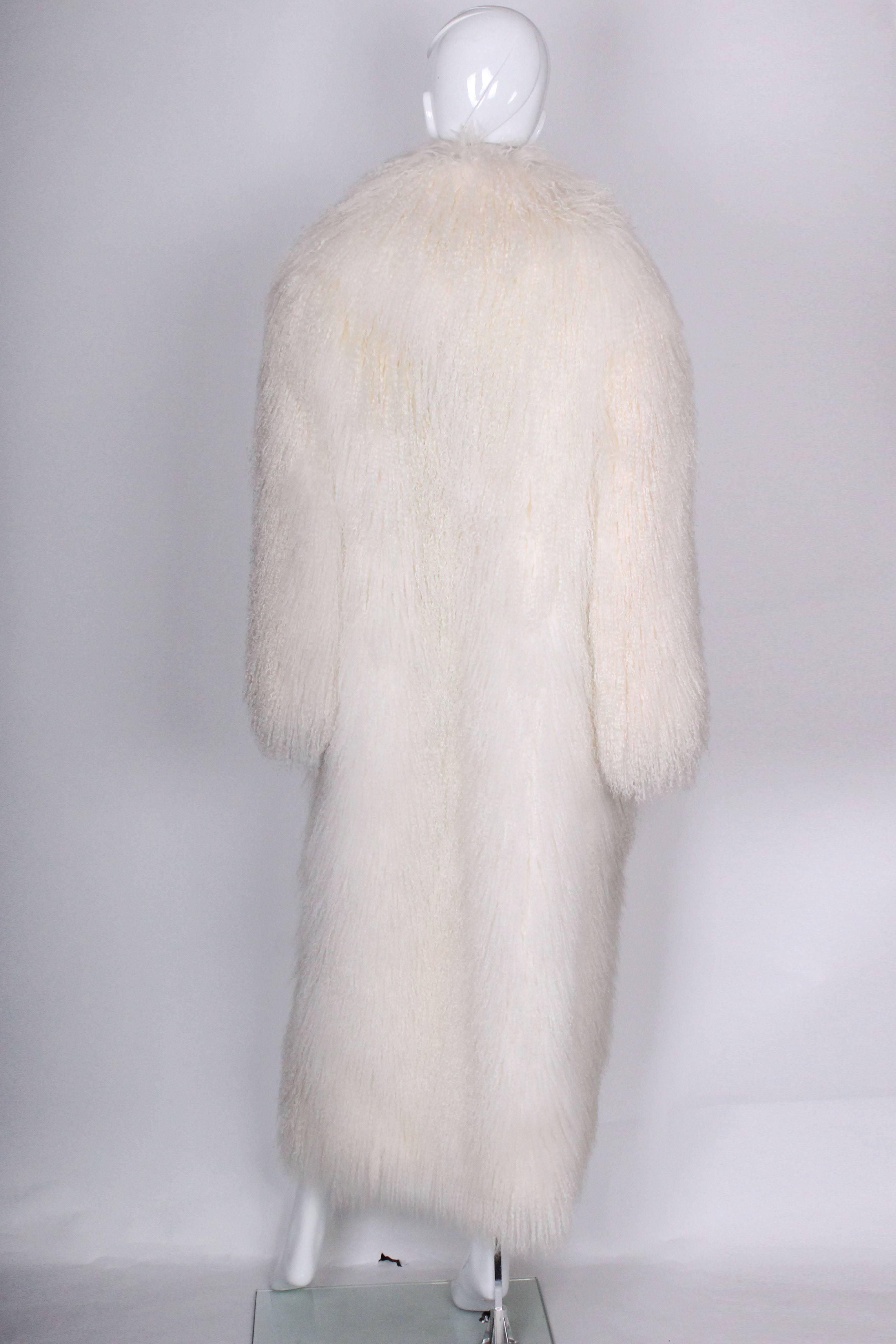 Women's 1970s/80s White Mongolian Lamb Fur Coat
