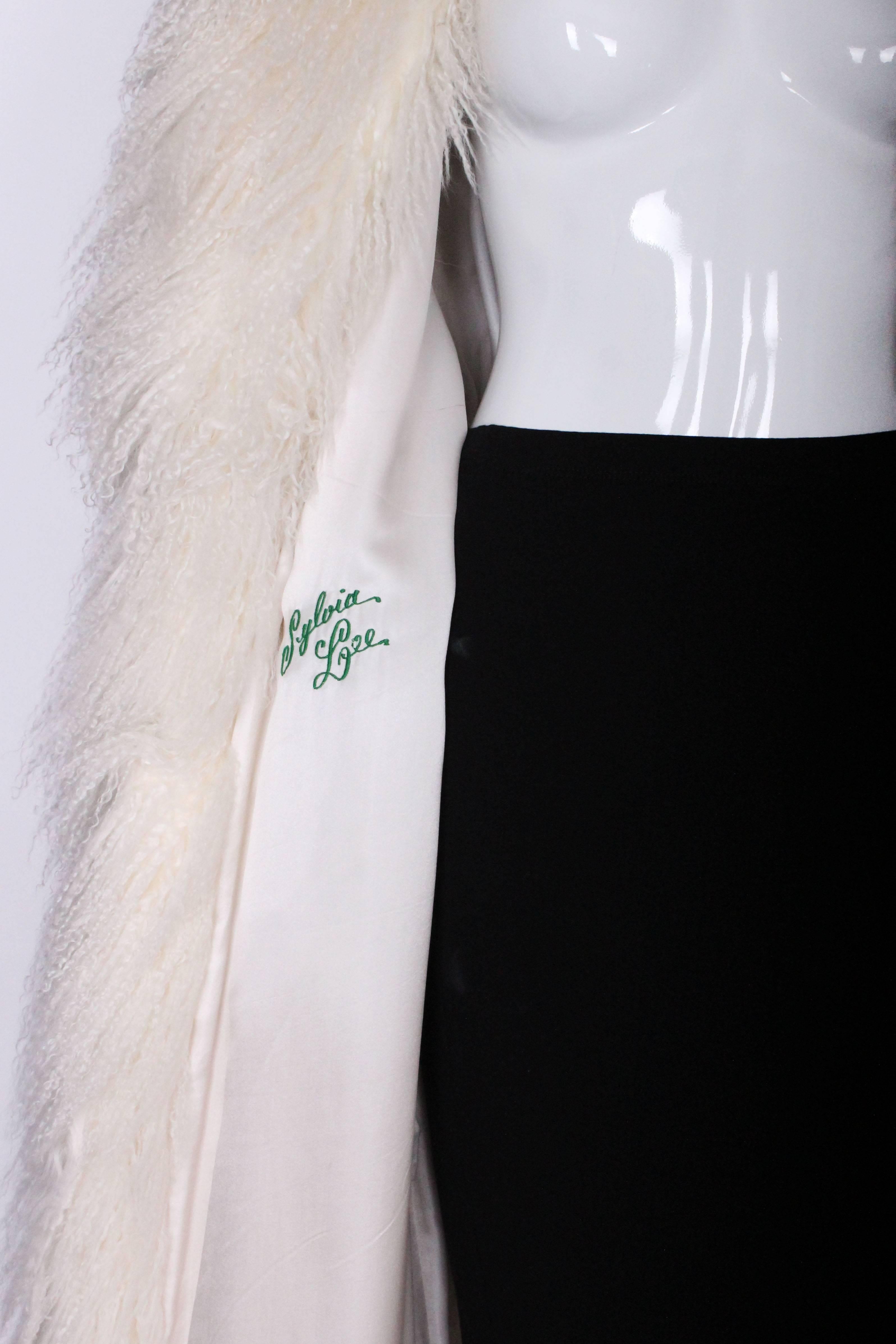 1970s/80s White Mongolian Lamb Fur Coat 4